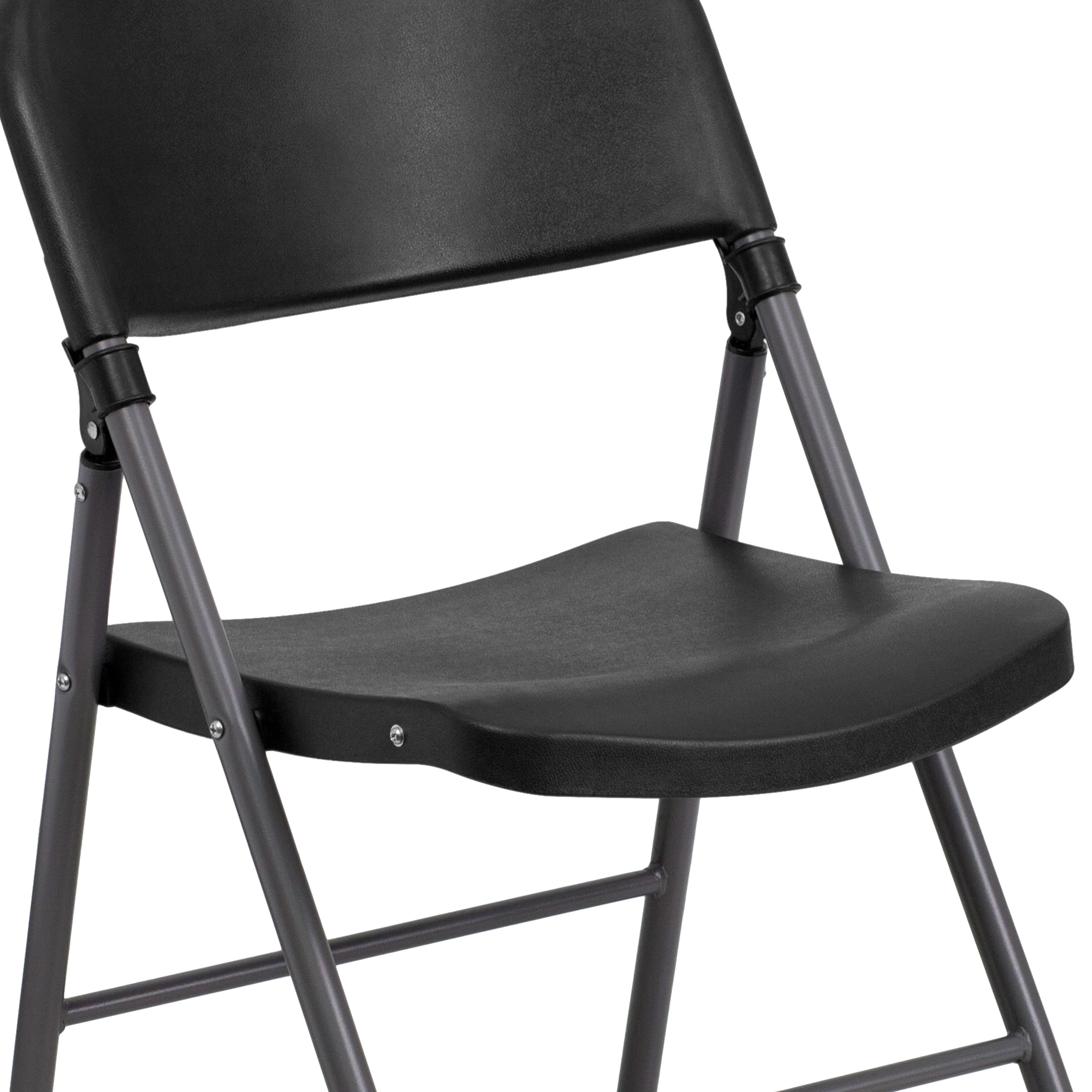 Series 330 lb. Capacity Plastic Folding Chair with Charcoal Frame