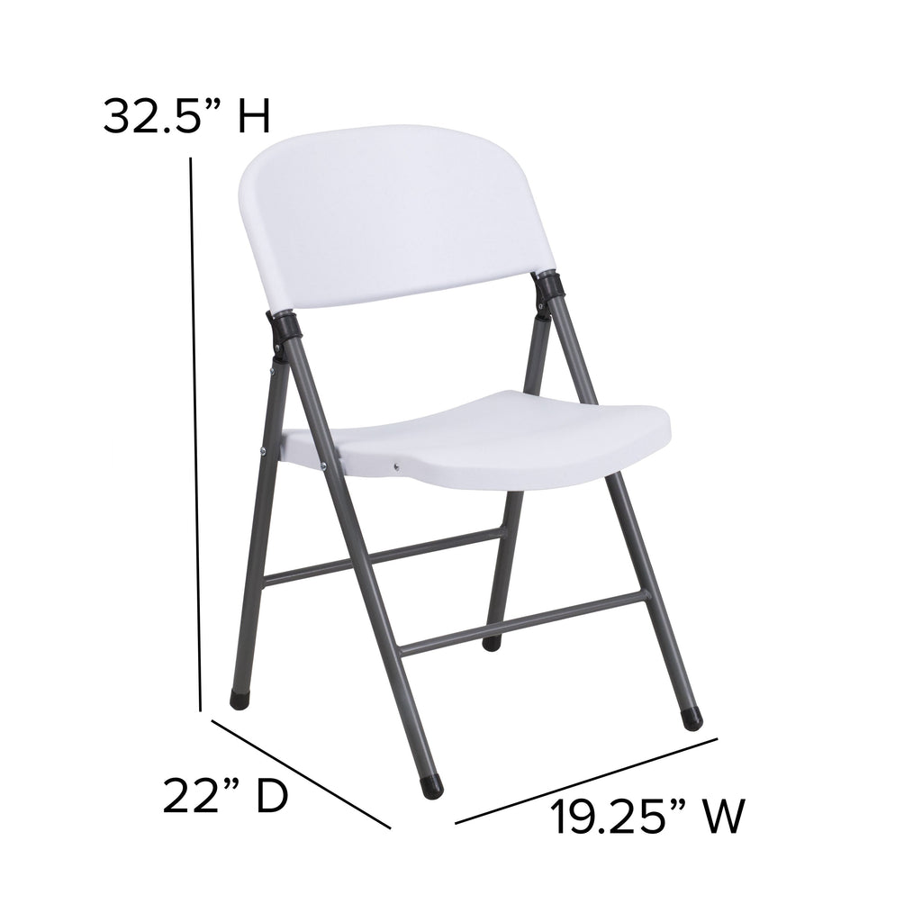 Series 330 lb. Capacity Plastic Folding Chair with Charcoal Frame