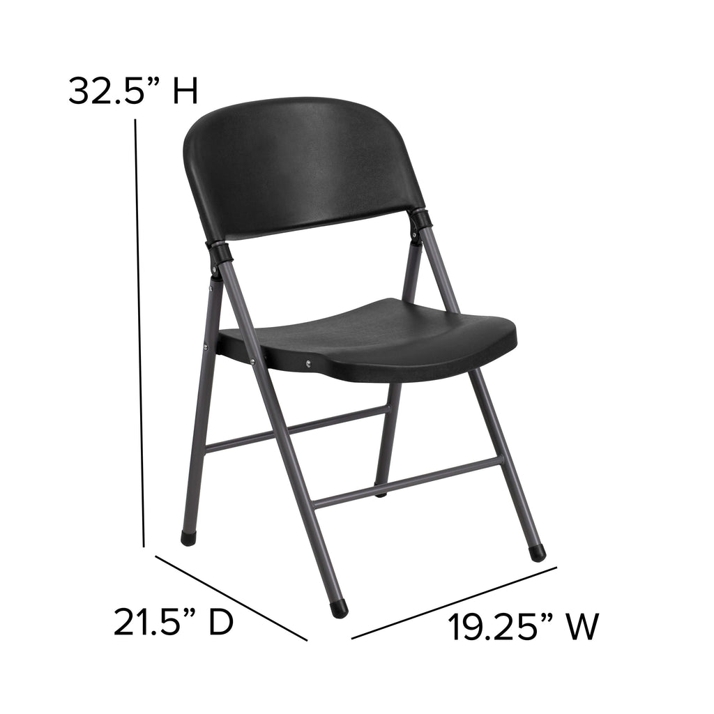 Series 330 lb. Capacity Plastic Folding Chair with Charcoal Frame