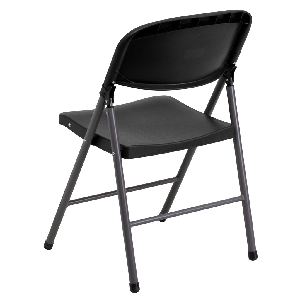 Series 330 lb. Capacity Plastic Folding Chair with Charcoal Frame