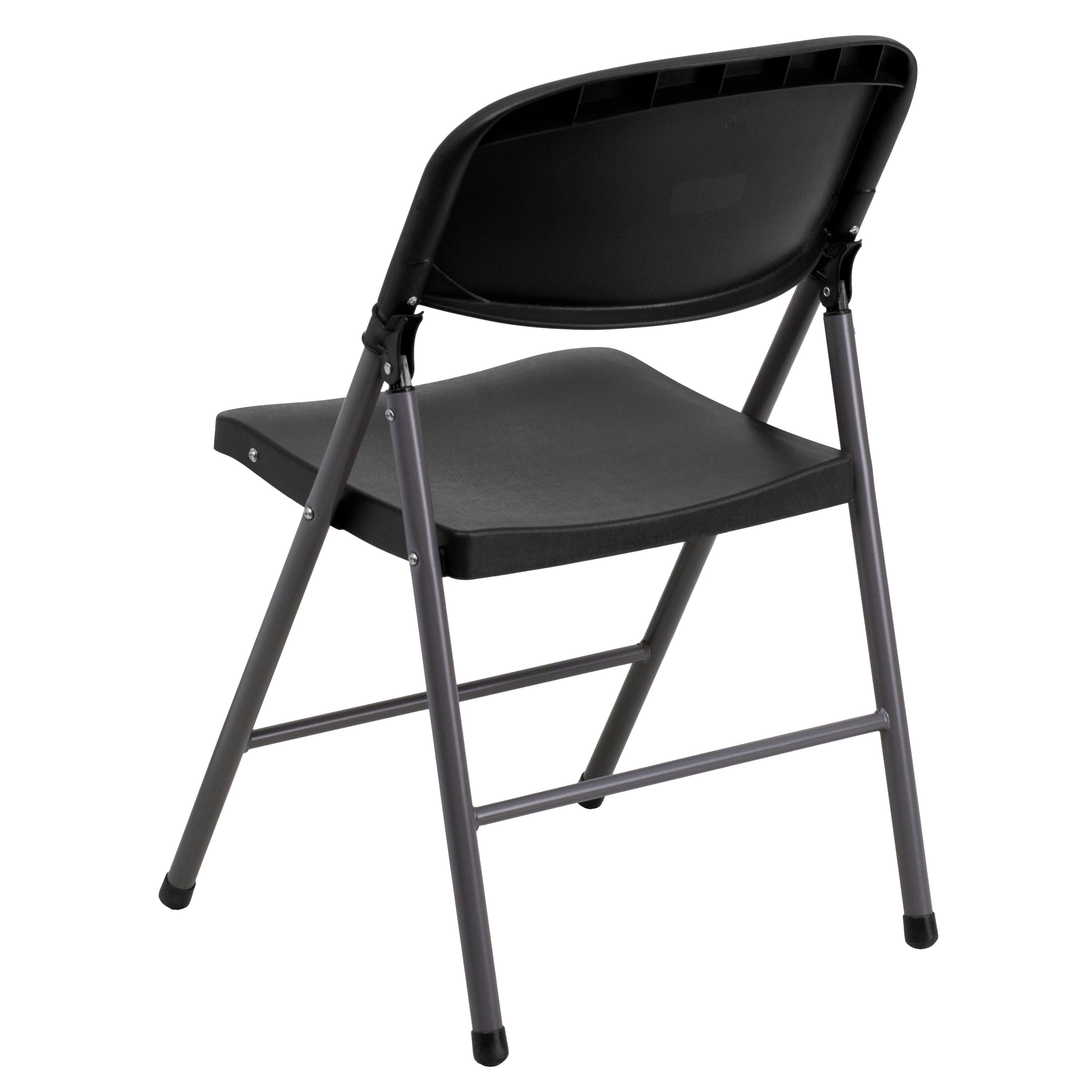 Series 330 lb. Capacity Plastic Folding Chair with Charcoal Frame