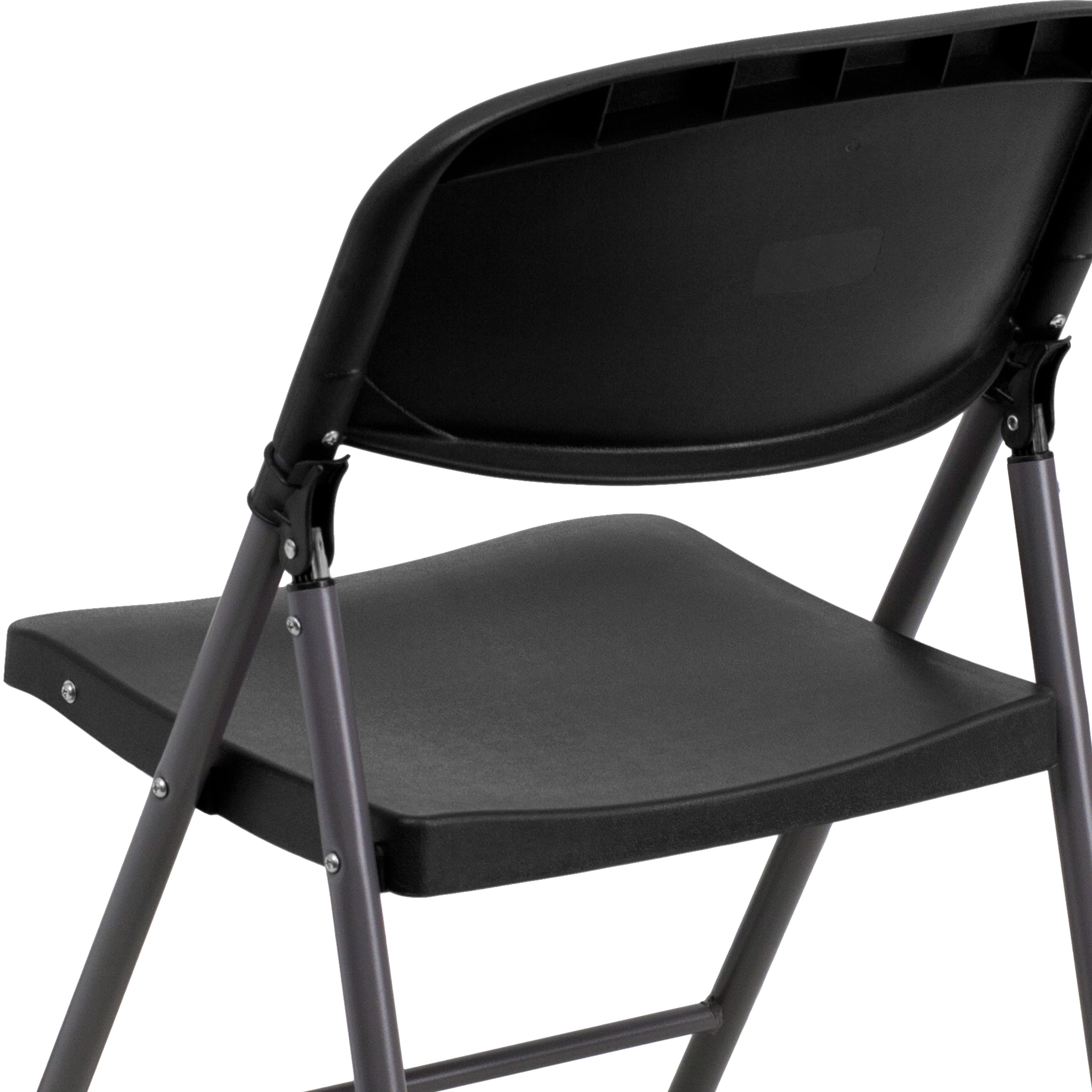 Series 330 lb. Capacity Plastic Folding Chair with Charcoal Frame