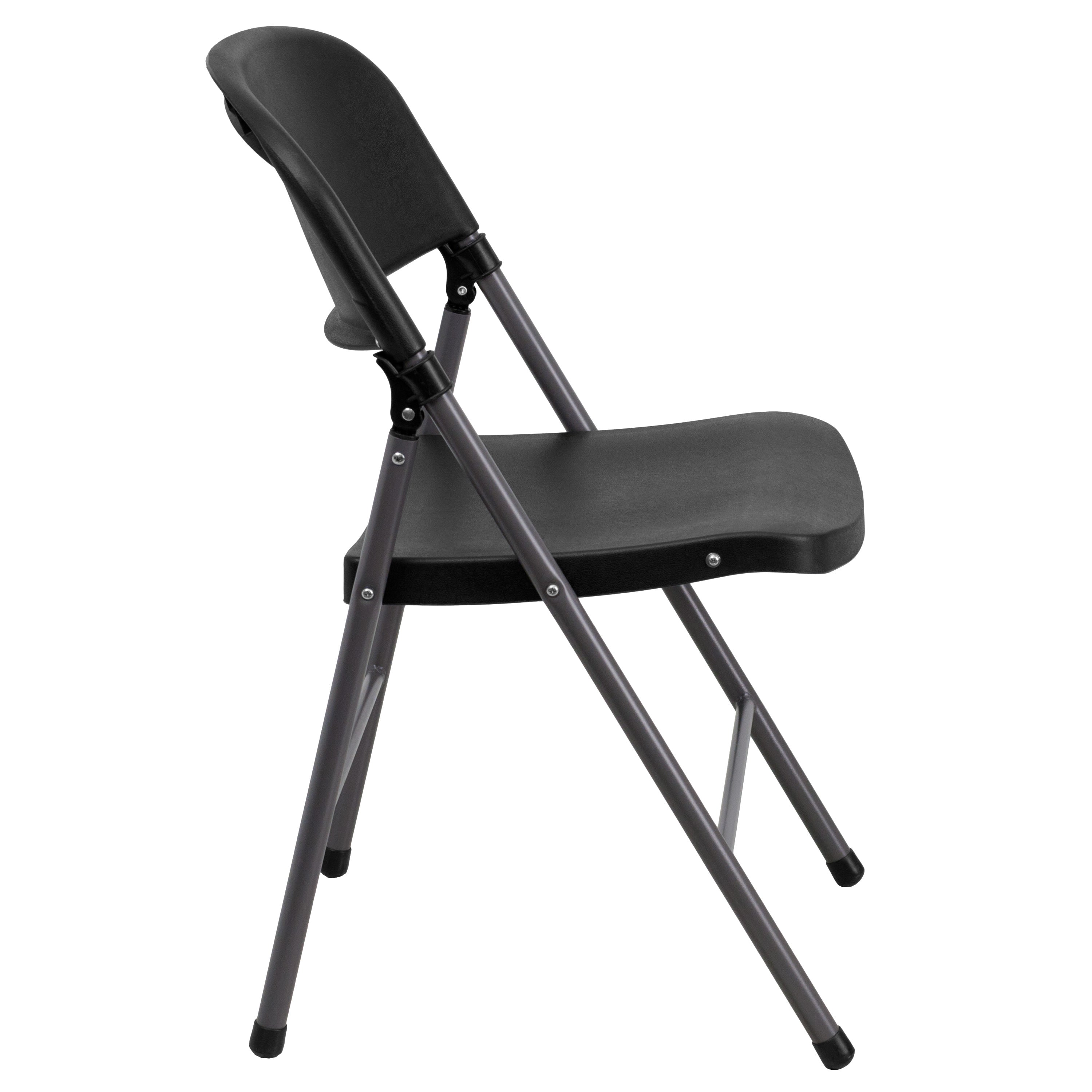 Series 330 lb. Capacity Plastic Folding Chair with Charcoal Frame