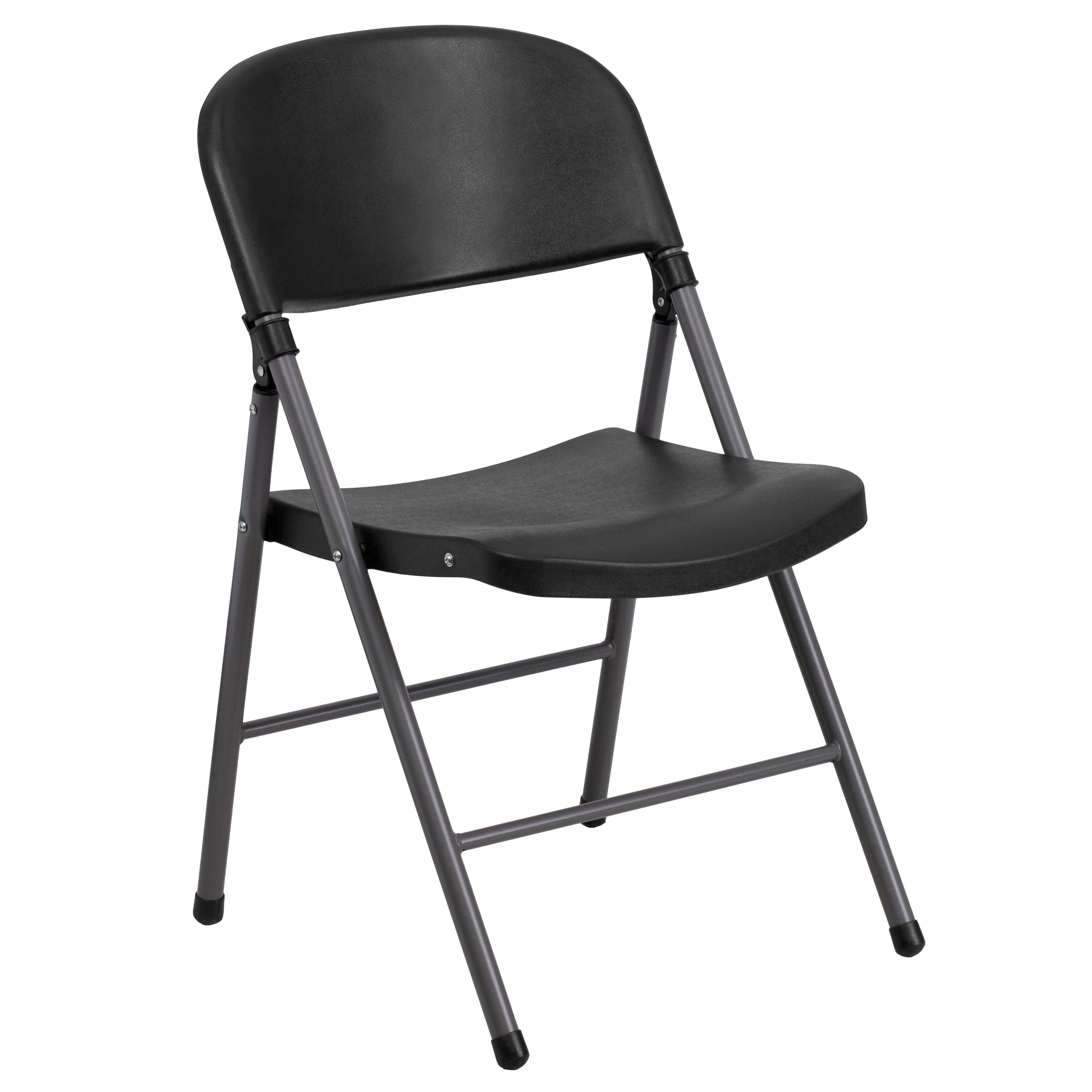 Series 330 lb. Capacity Plastic Folding Chair with Charcoal Frame