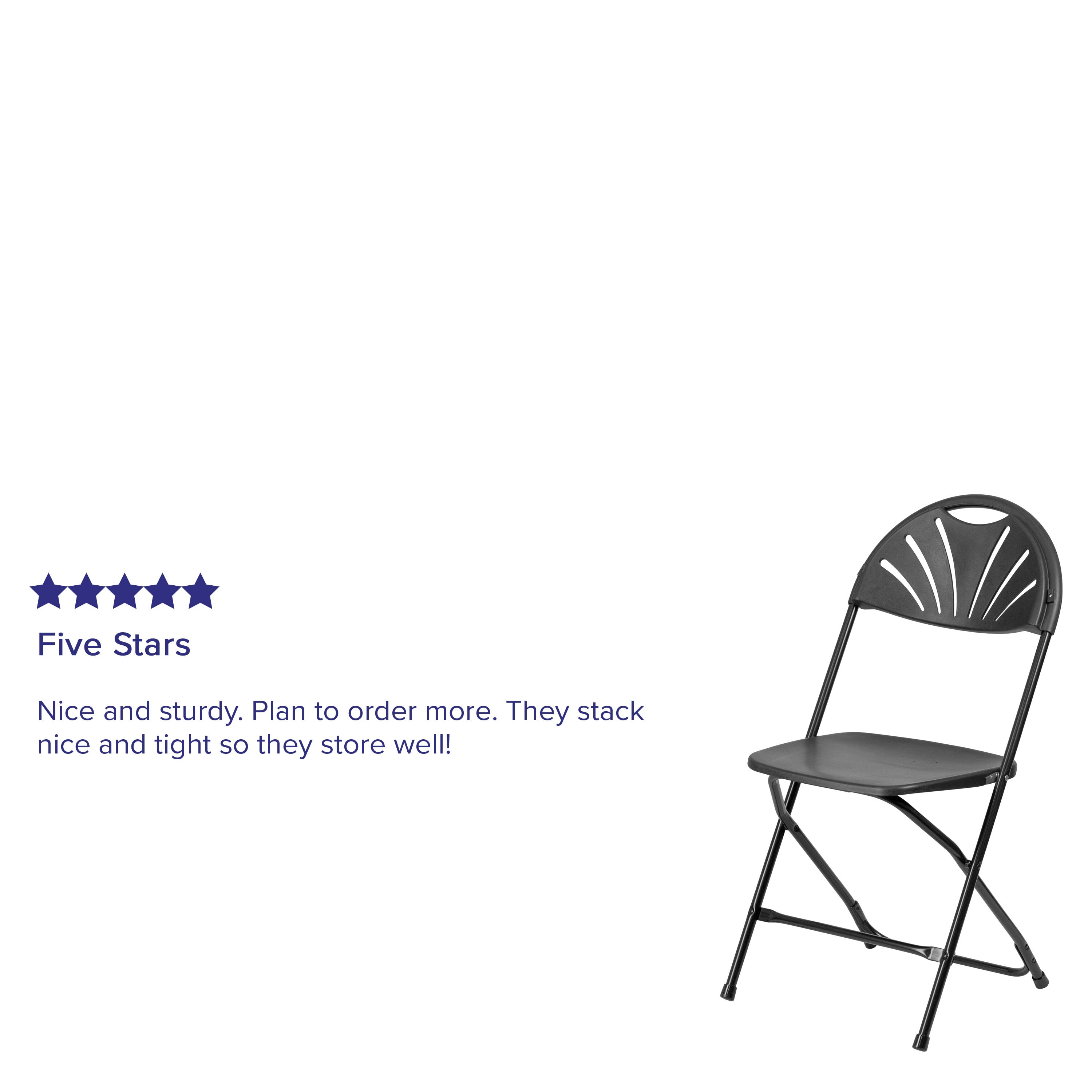 Series 650 lb. Capacity Plastic Fan Back Folding Chair