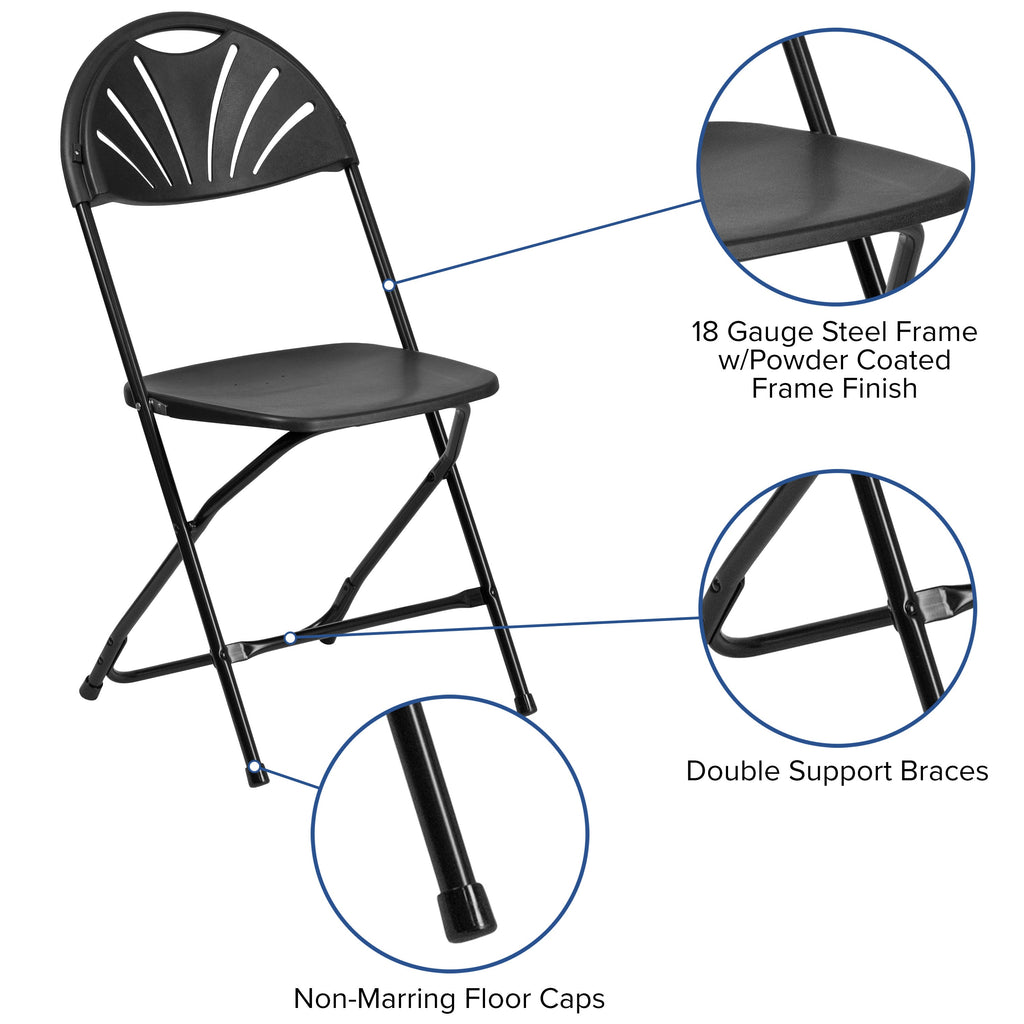 Series 650 lb. Capacity Plastic Fan Back Folding Chair