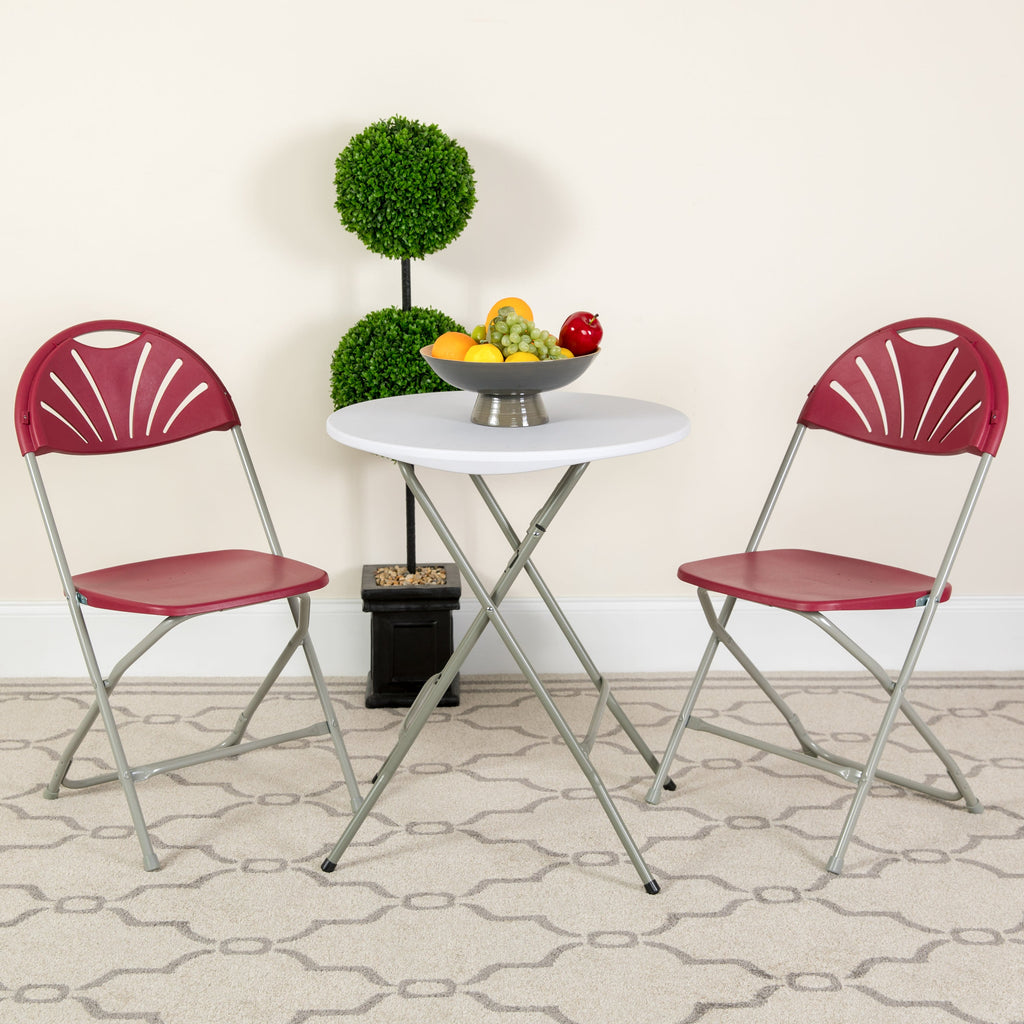 Series 650 lb. Capacity Plastic Fan Back Folding Chair