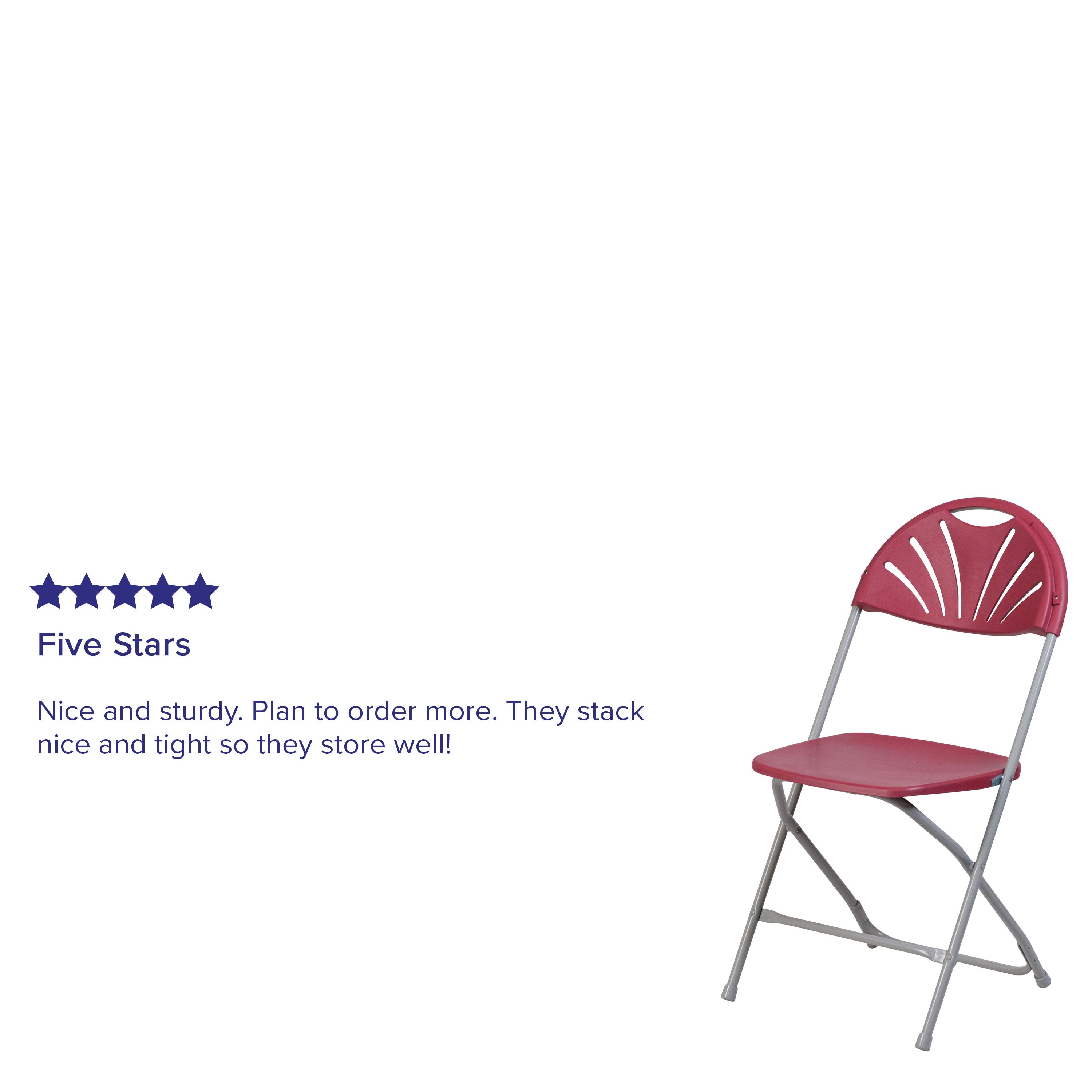 Series 650 lb. Capacity Plastic Fan Back Folding Chair