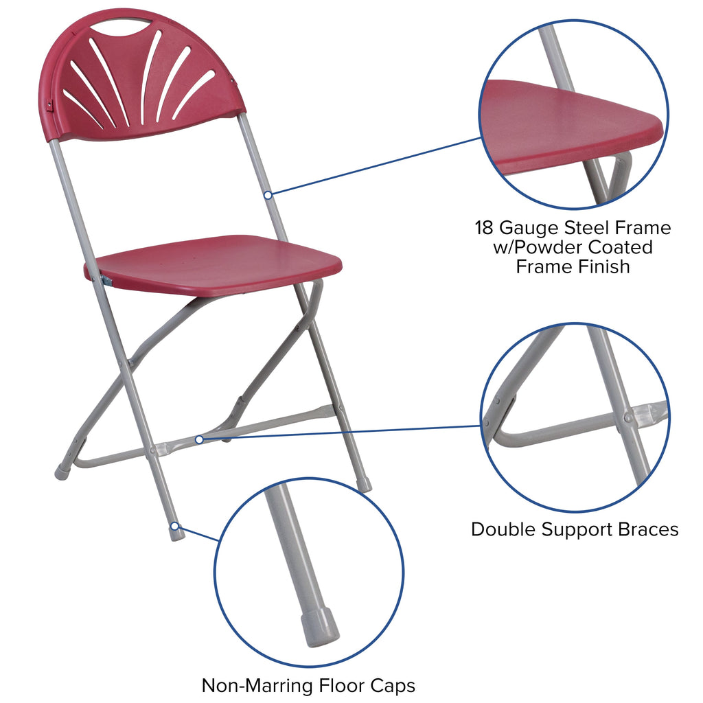Series 650 lb. Capacity Plastic Fan Back Folding Chair