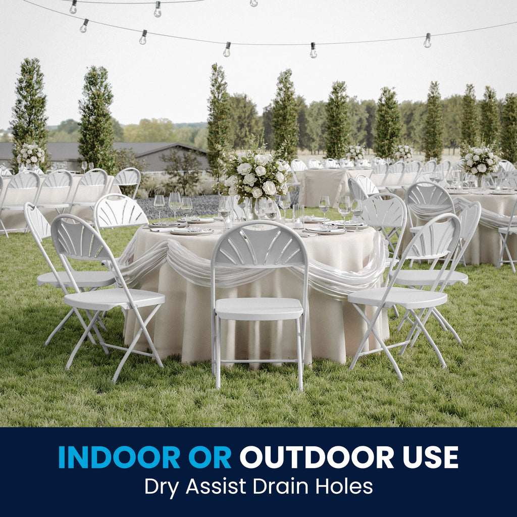 Series 650 lb. Capacity Plastic Fan Back Folding Chair