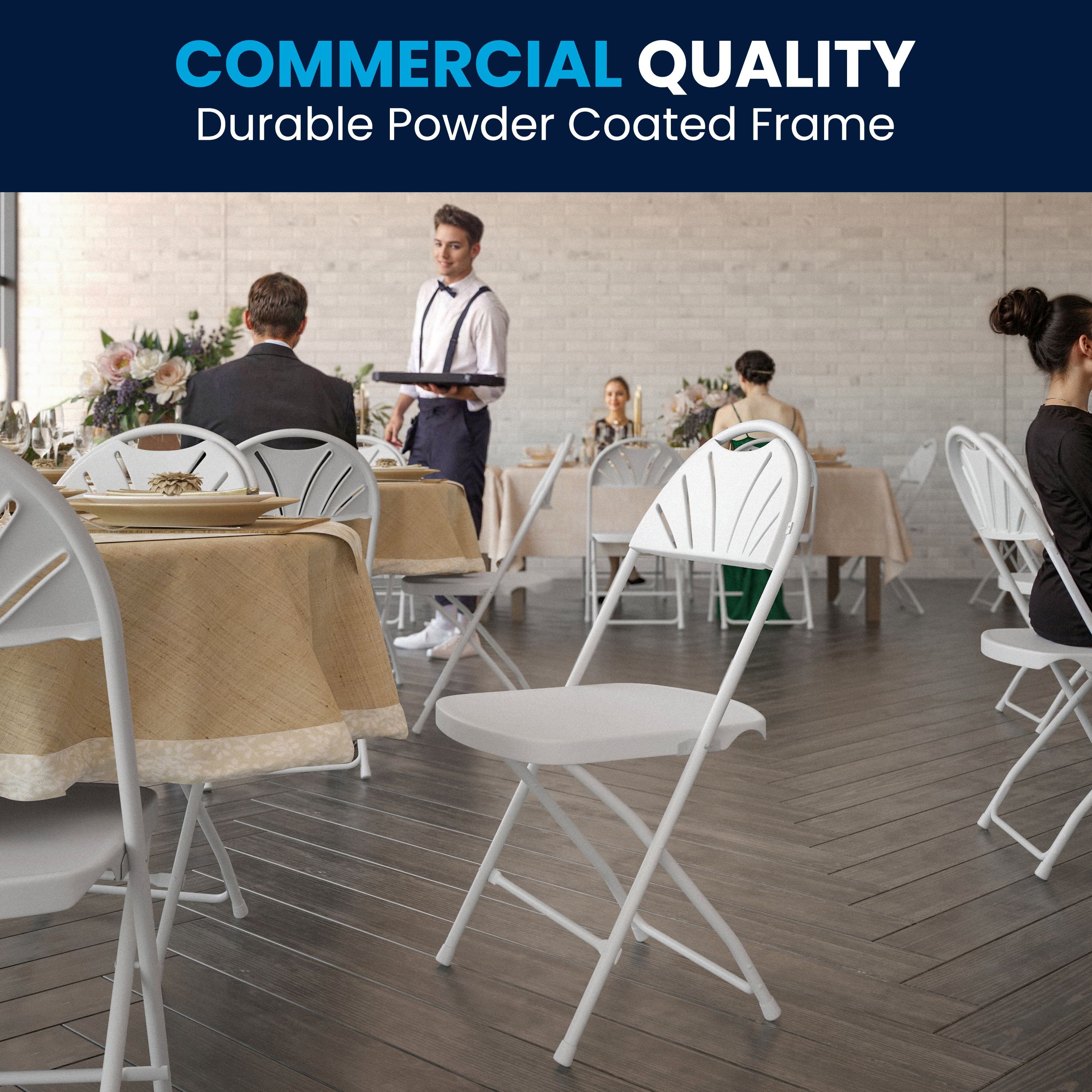 Series 650 lb. Capacity Plastic Fan Back Folding Chair