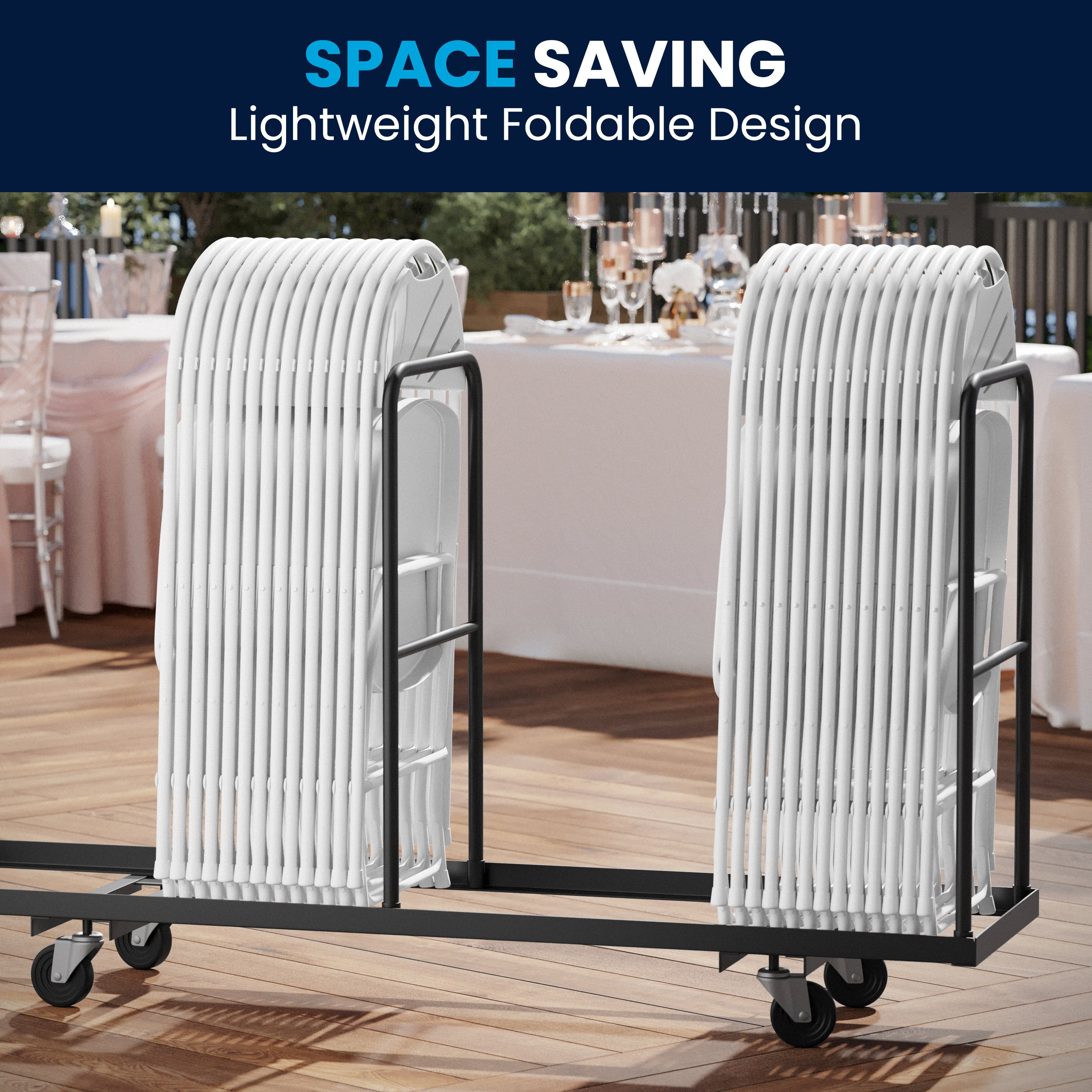 Series 650 lb. Capacity Plastic Fan Back Folding Chair