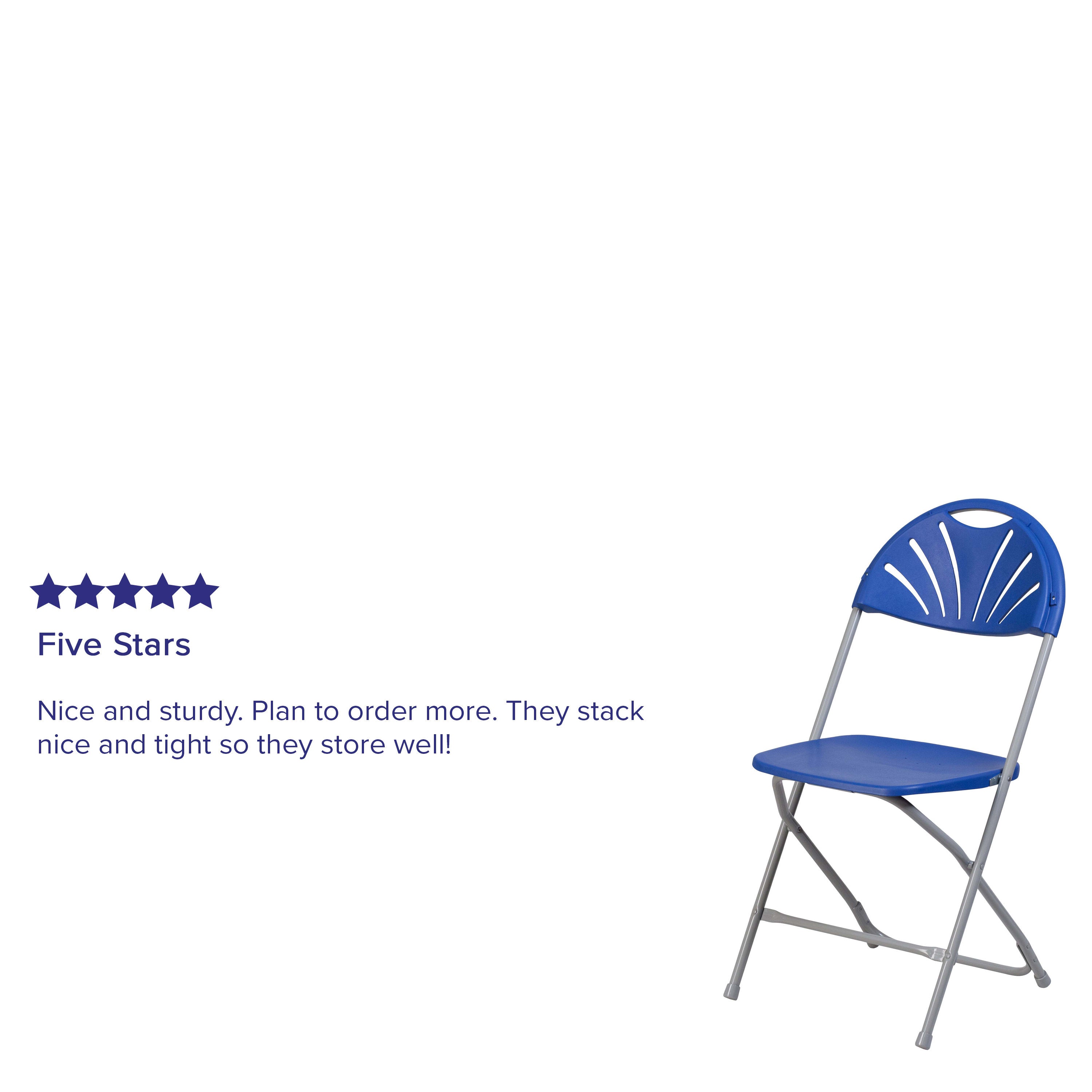 Series 650 lb. Capacity Plastic Fan Back Folding Chair