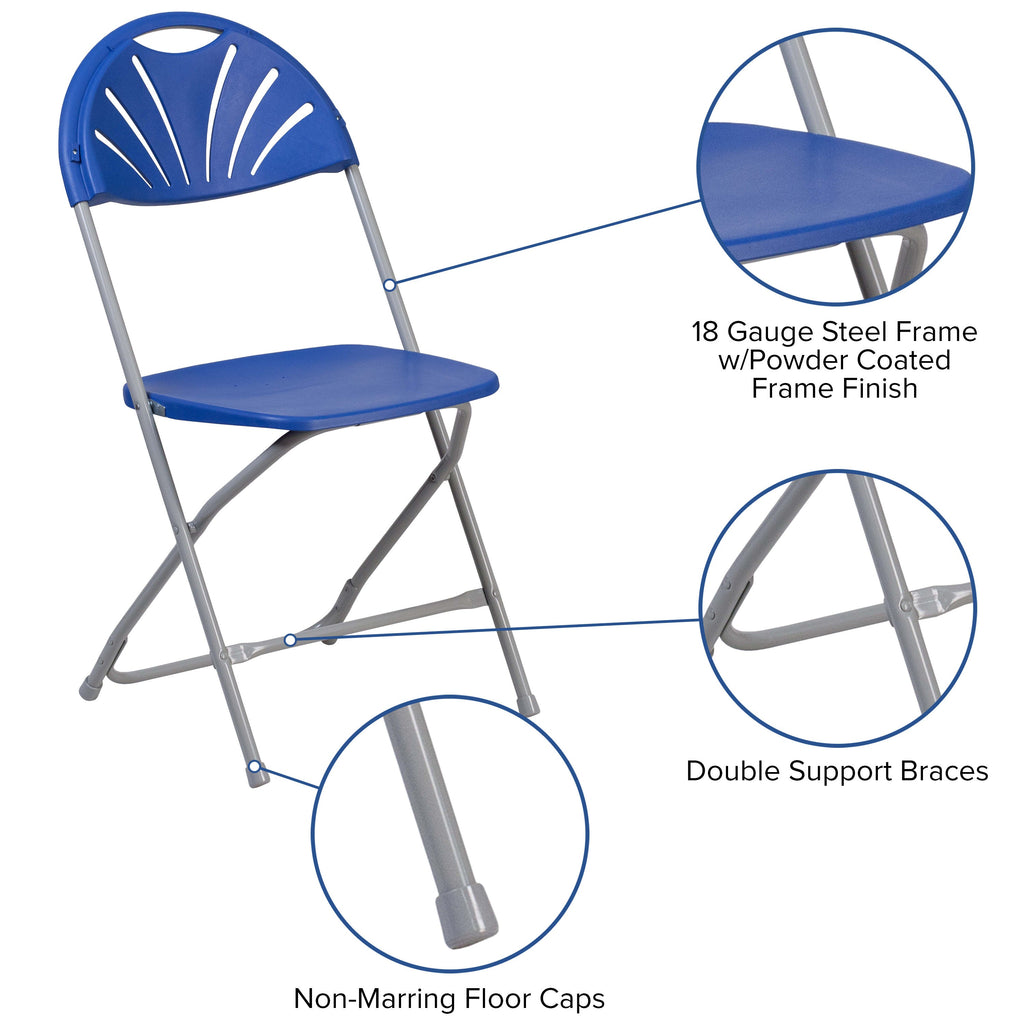 Series 650 lb. Capacity Plastic Fan Back Folding Chair