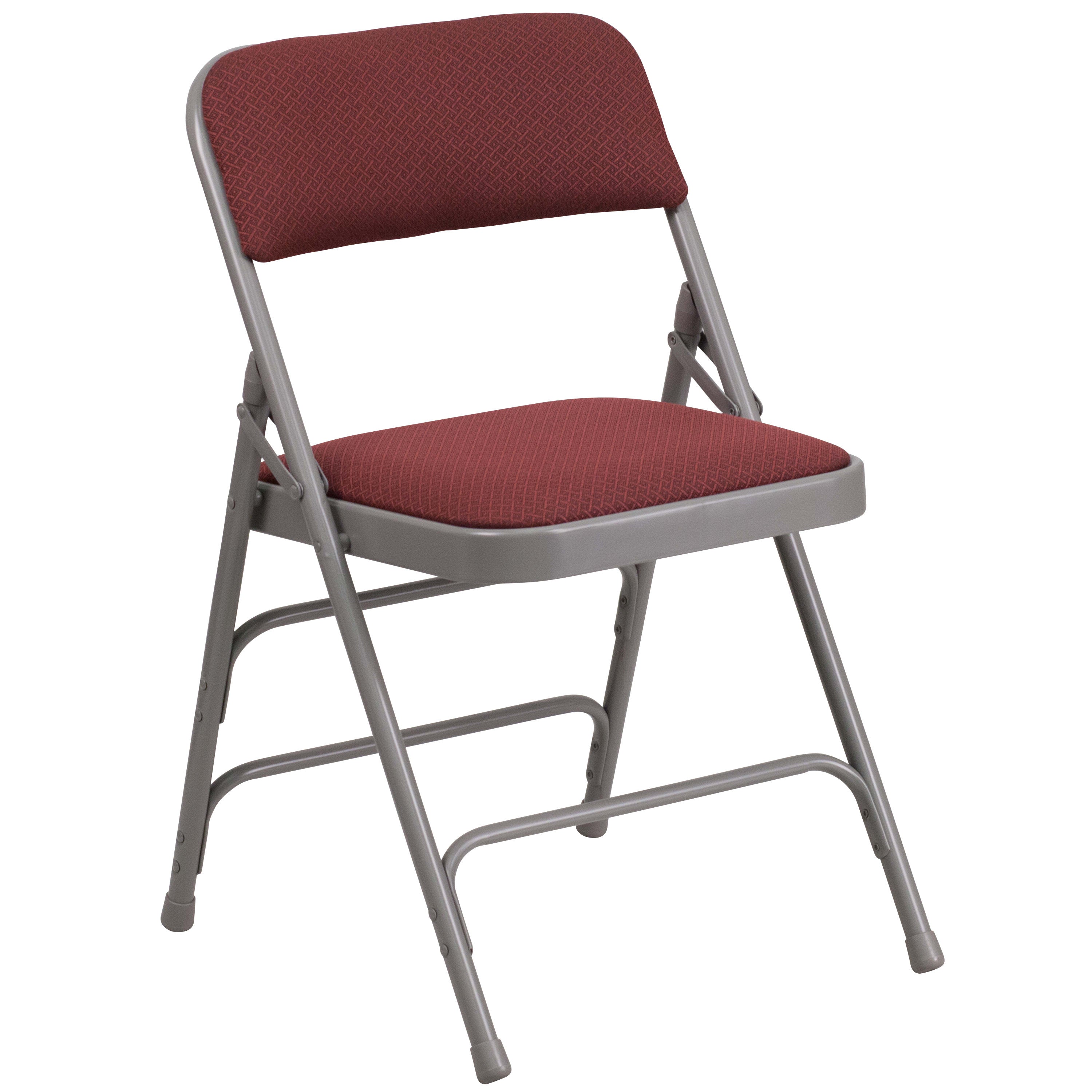 Series Curved Triple Braced & Double Hinged Fabric Upholstered Metal Folding Chair