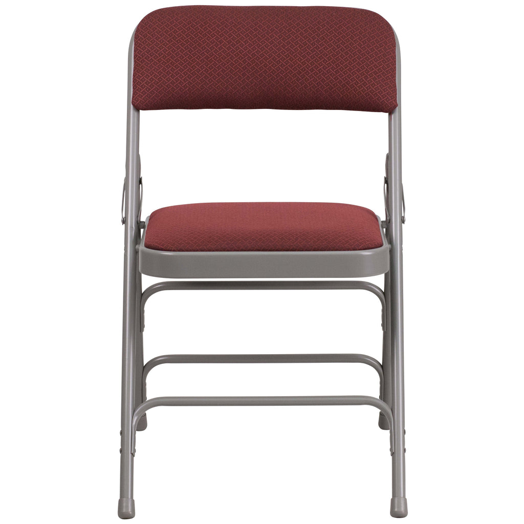 Series Curved Triple Braced & Double Hinged Fabric Upholstered Metal Folding Chair