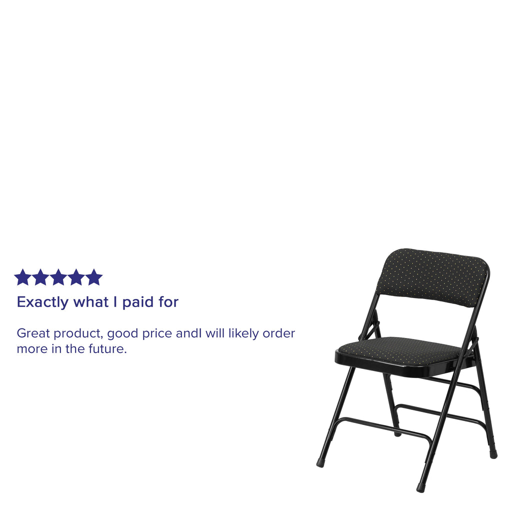 Series Curved Triple Braced & Double Hinged Fabric Upholstered Metal Folding Chair