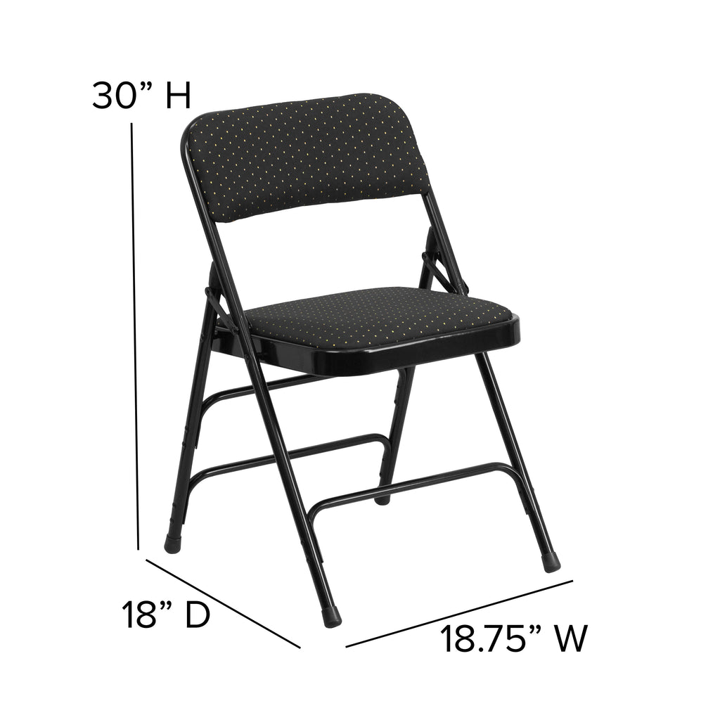 Series Curved Triple Braced & Double Hinged Fabric Upholstered Metal Folding Chair