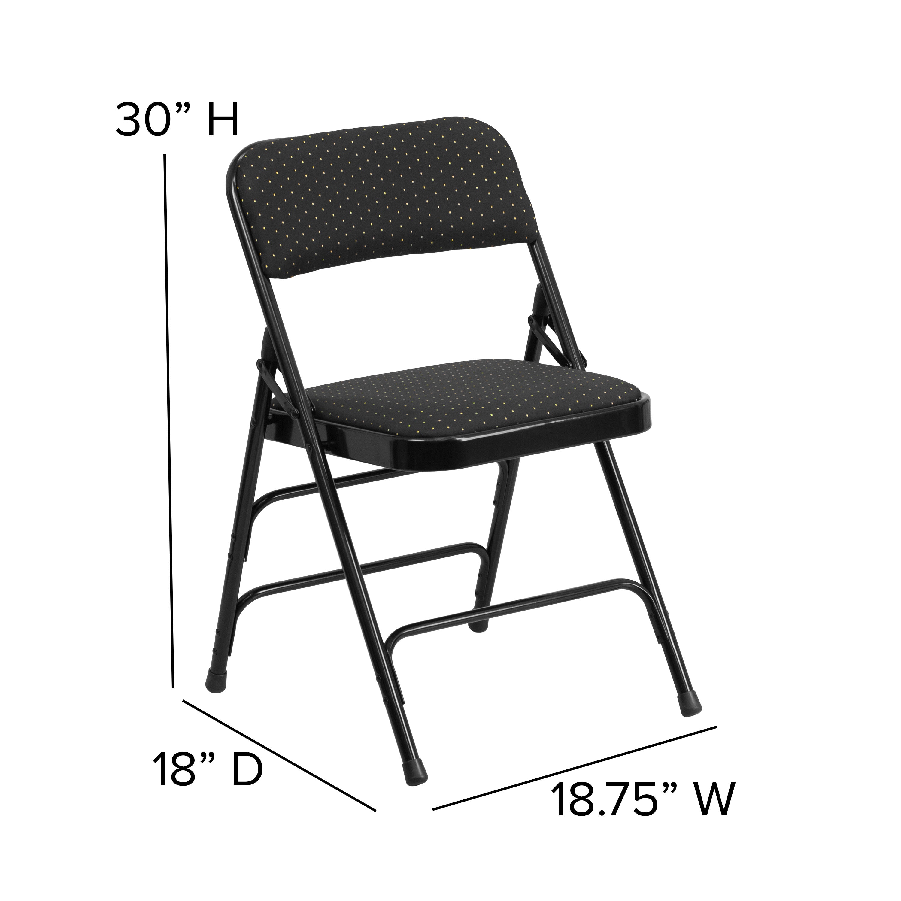 Series Curved Triple Braced & Double Hinged Fabric Upholstered Metal Folding Chair