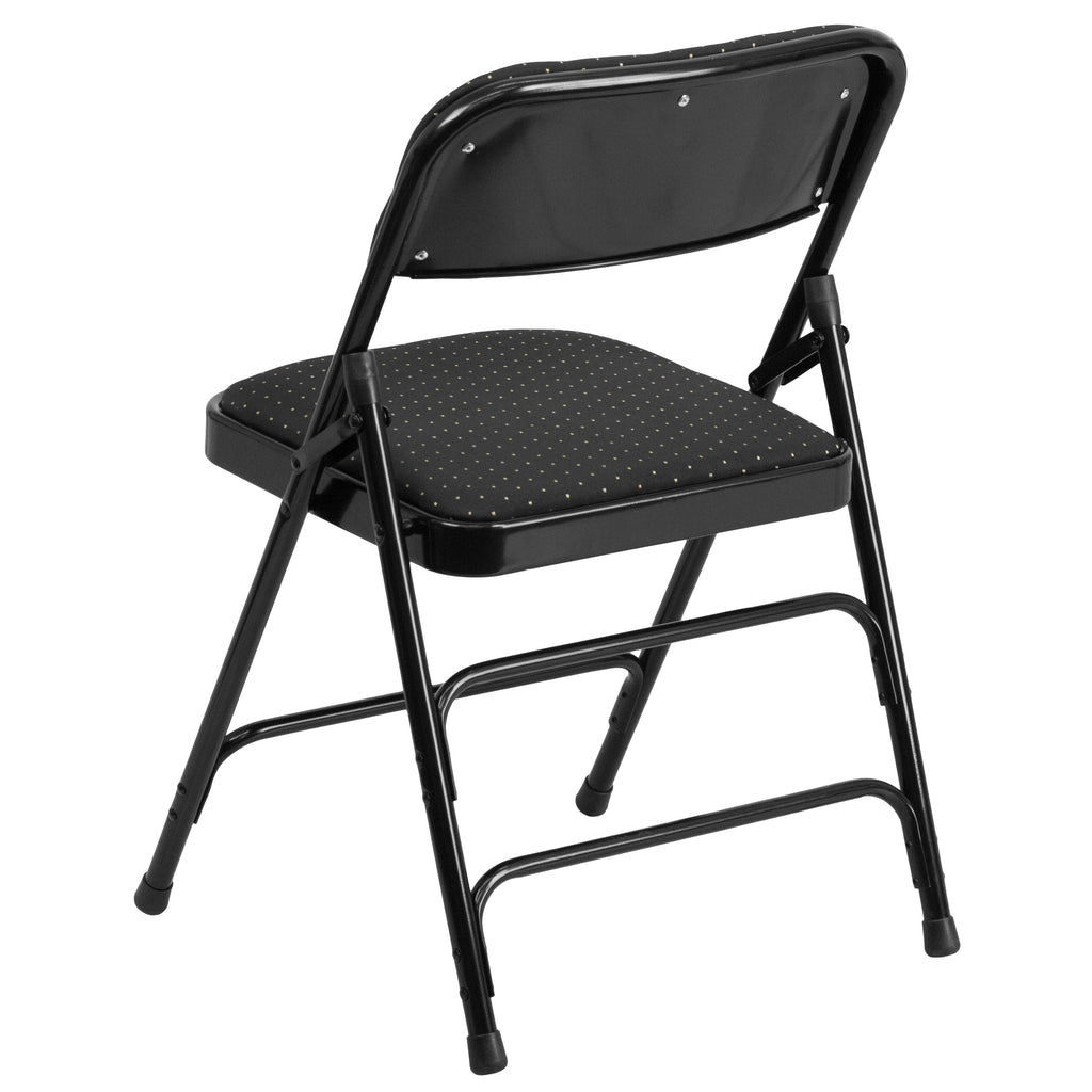 Series Curved Triple Braced & Double Hinged Fabric Upholstered Metal Folding Chair