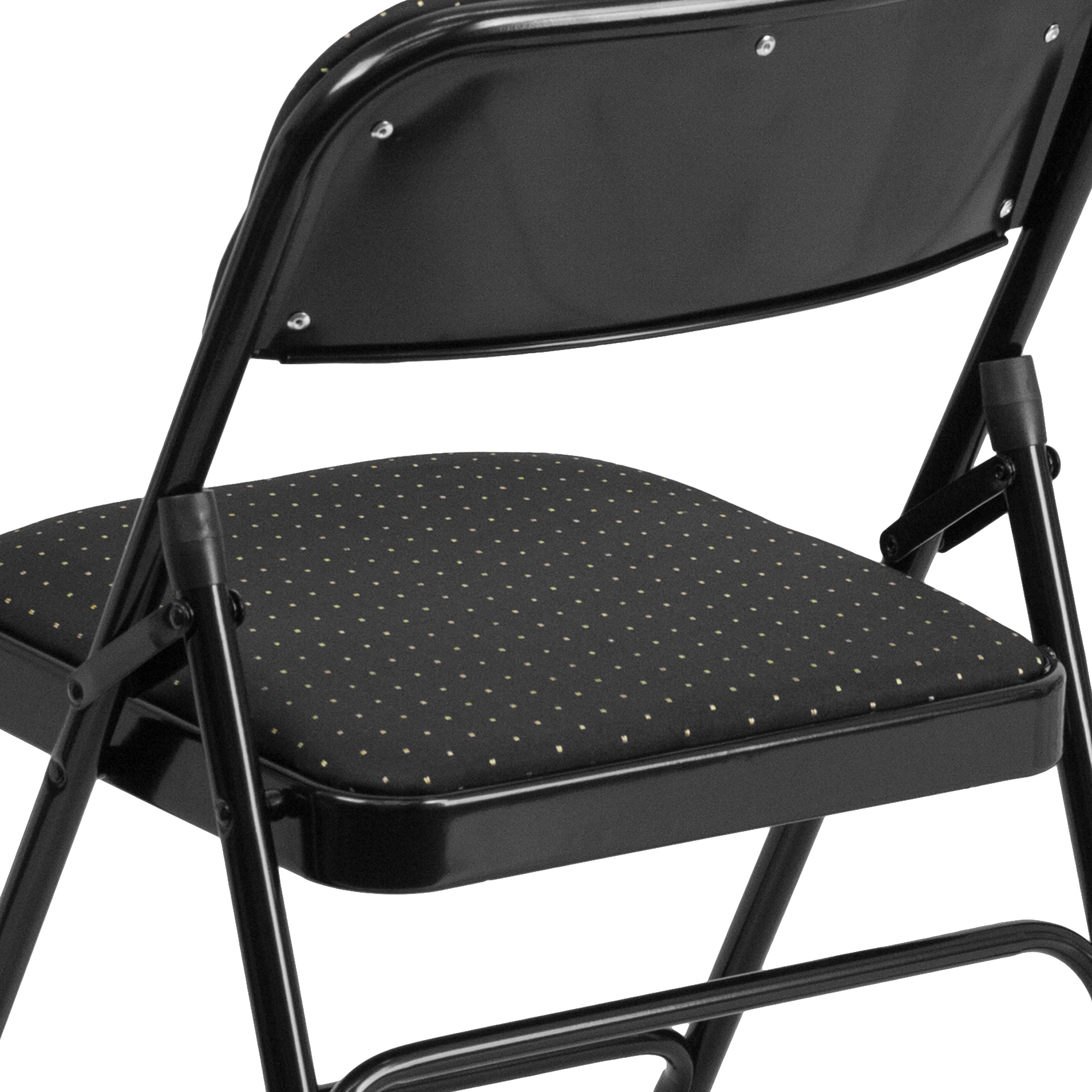 Series Curved Triple Braced & Double Hinged Fabric Upholstered Metal Folding Chair