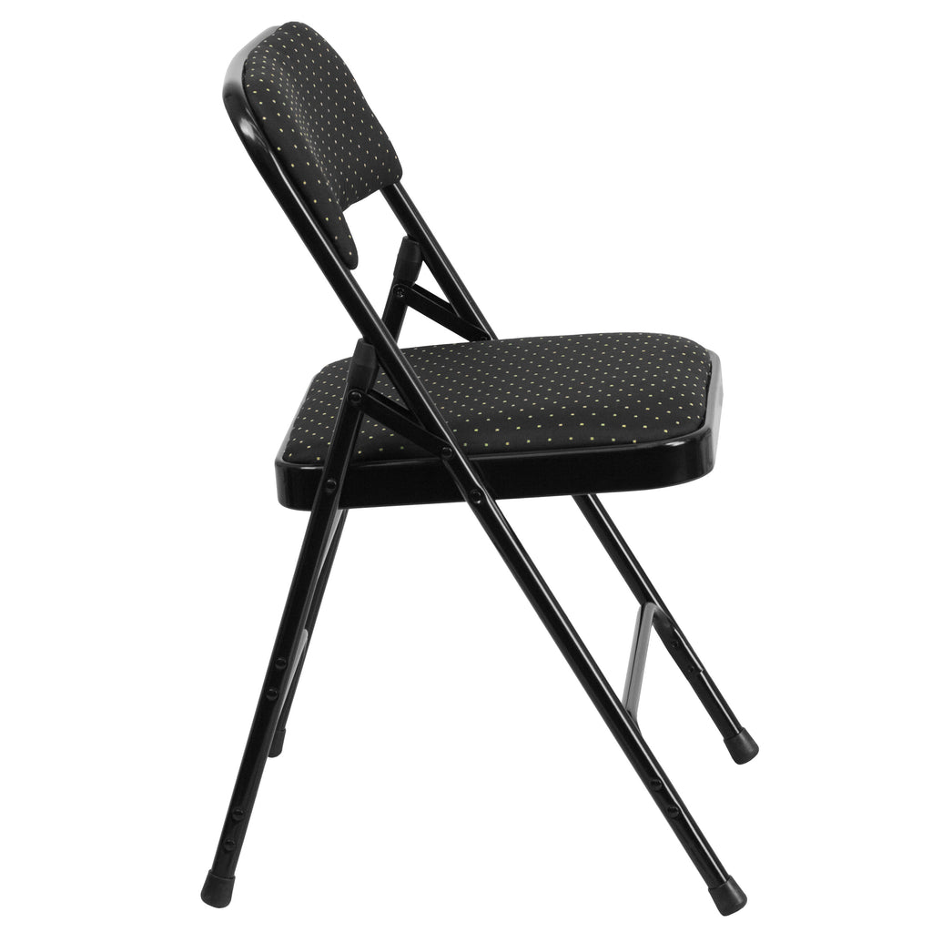 Series Curved Triple Braced & Double Hinged Fabric Upholstered Metal Folding Chair