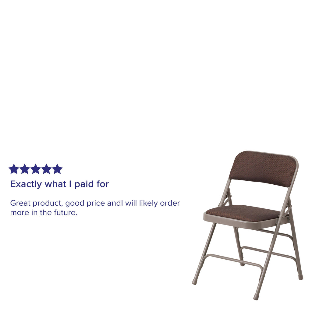 Series Curved Triple Braced & Double Hinged Fabric Upholstered Metal Folding Chair