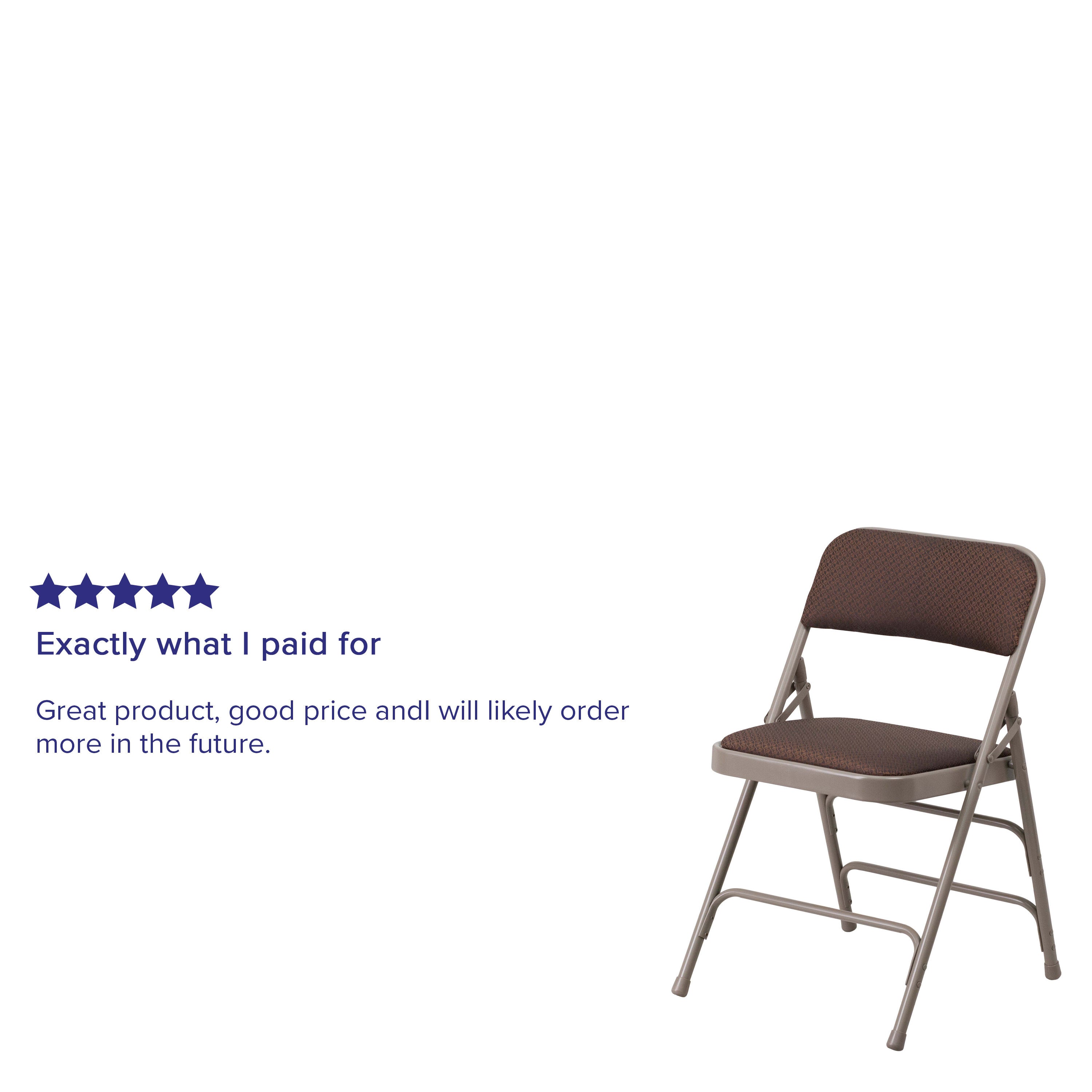 Series Curved Triple Braced & Double Hinged Fabric Upholstered Metal Folding Chair