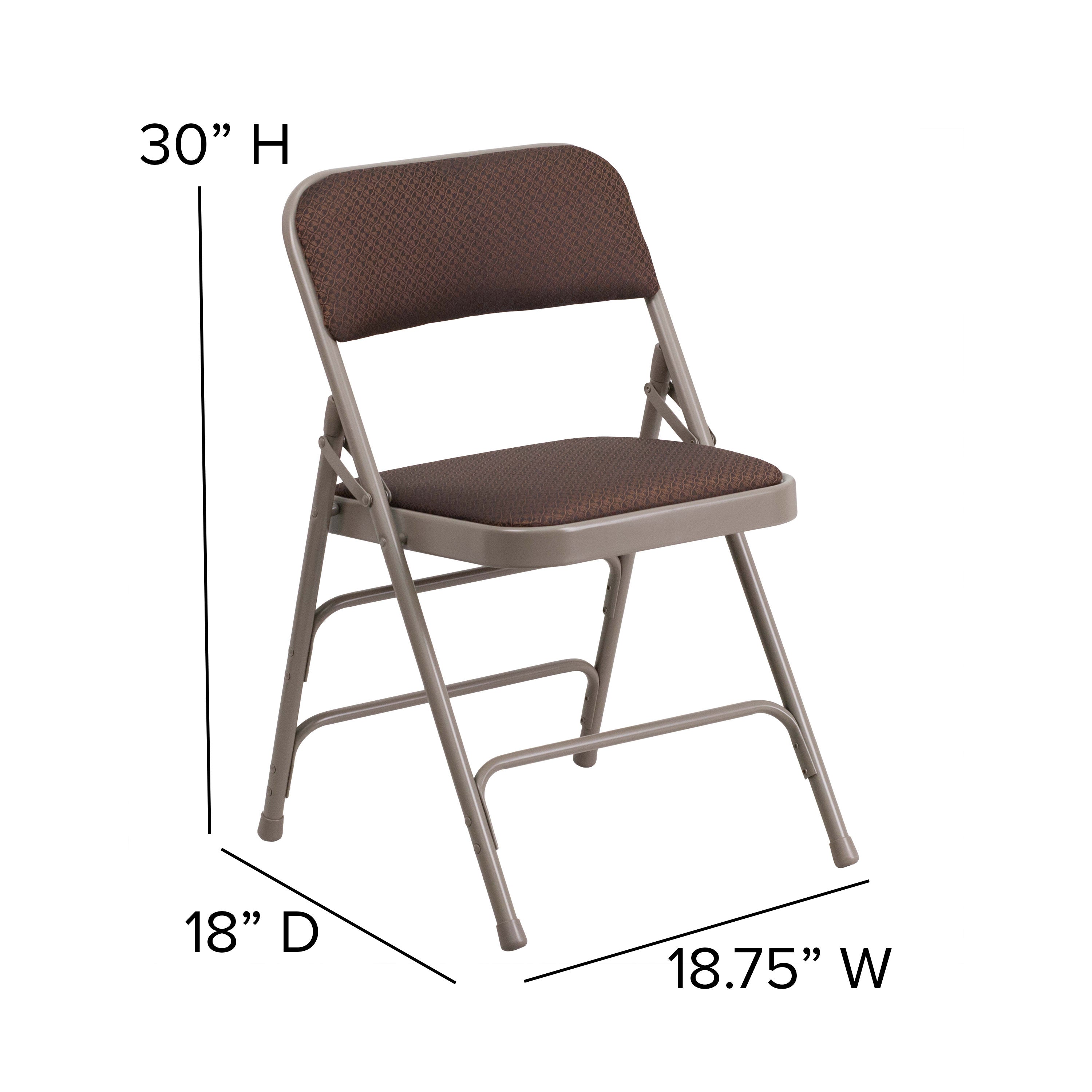 Series Curved Triple Braced & Double Hinged Fabric Upholstered Metal Folding Chair