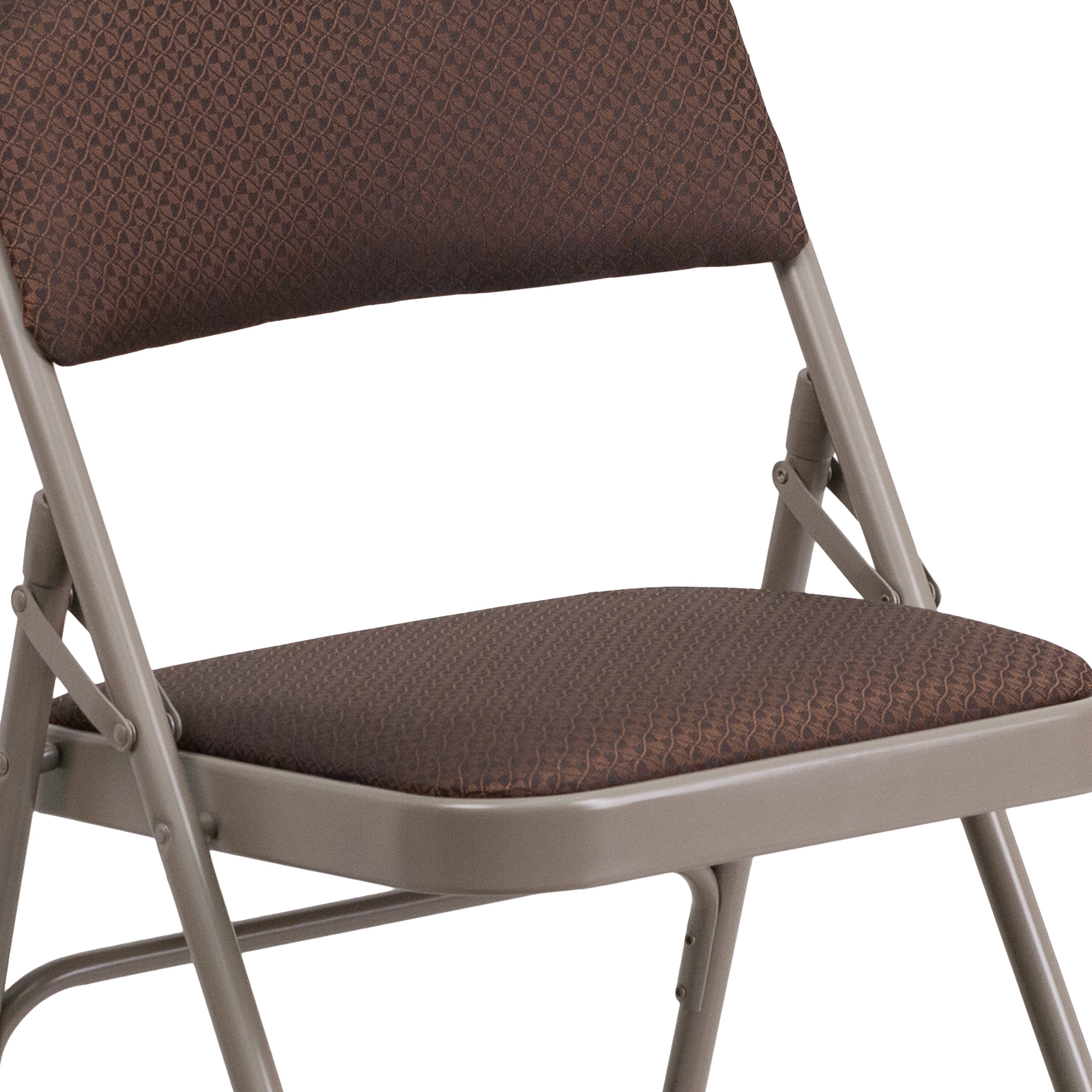 Series Curved Triple Braced & Double Hinged Fabric Upholstered Metal Folding Chair