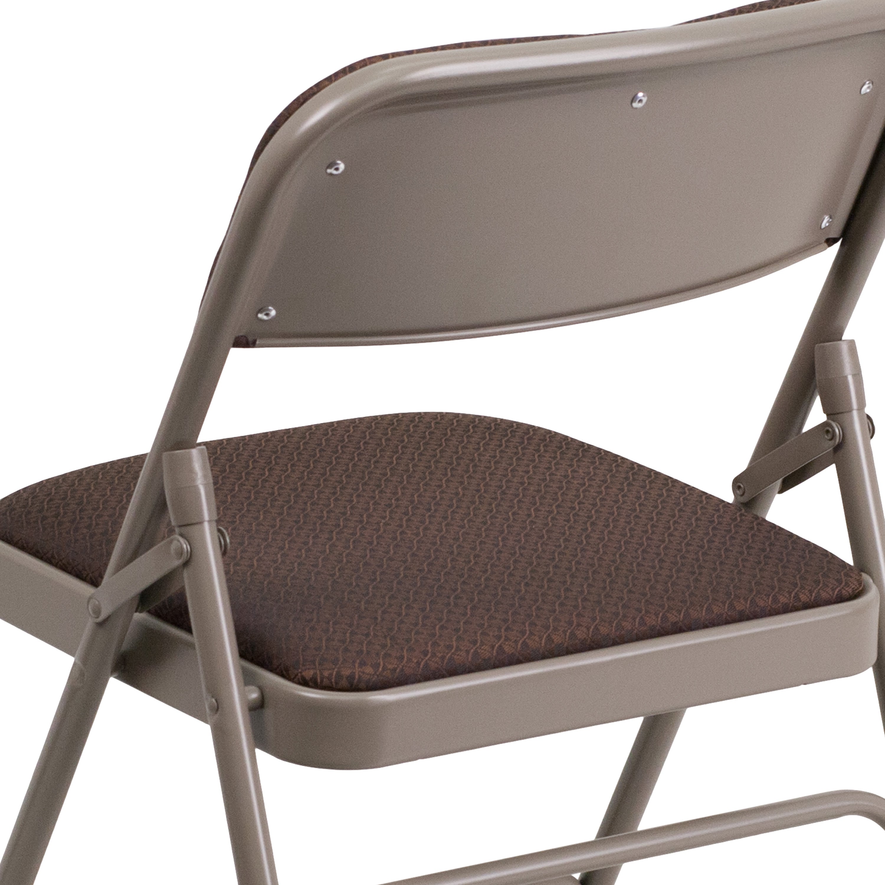 Series Curved Triple Braced & Double Hinged Fabric Upholstered Metal Folding Chair