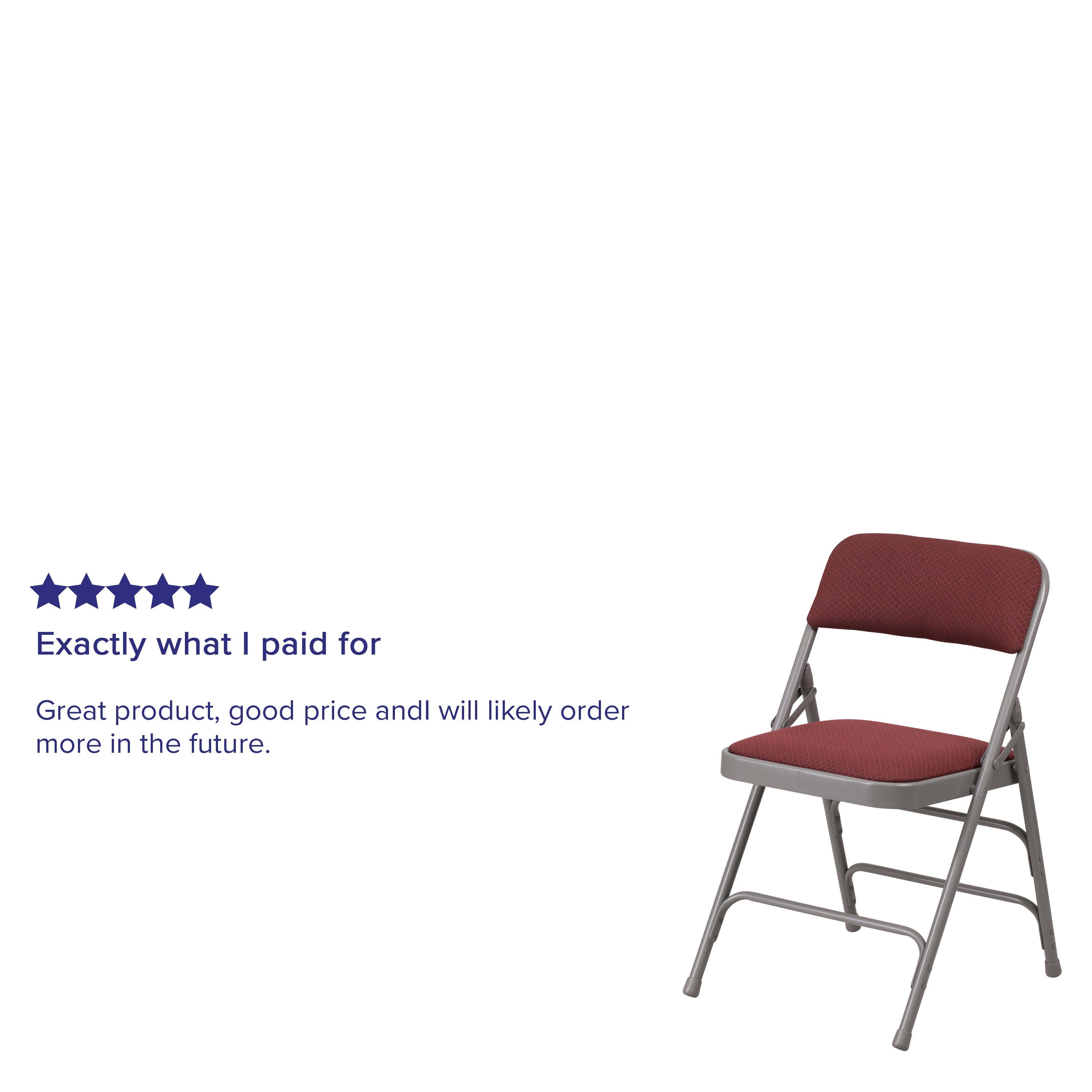 Series Curved Triple Braced & Double Hinged Fabric Upholstered Metal Folding Chair