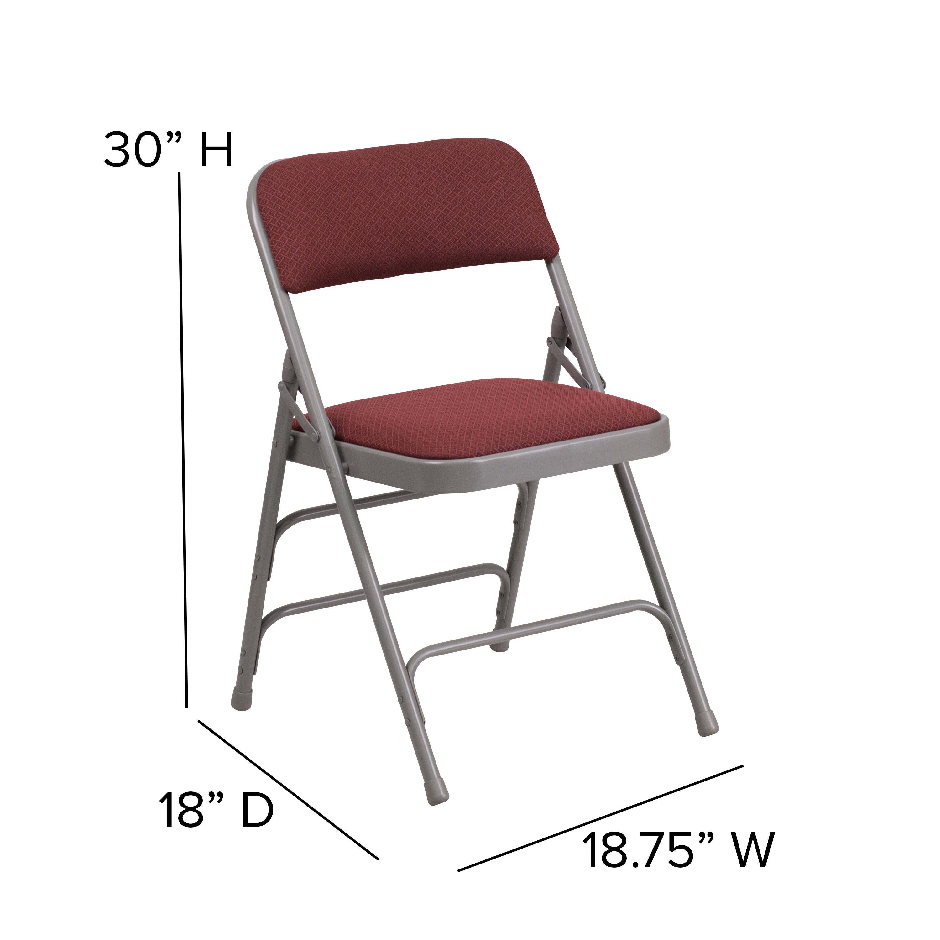 Series Curved Triple Braced & Double Hinged Fabric Upholstered Metal Folding Chair