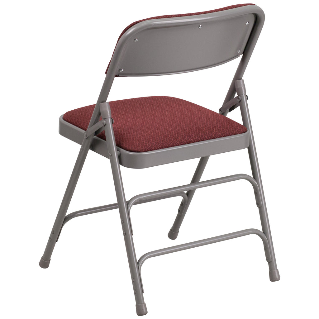 Series Curved Triple Braced & Double Hinged Fabric Upholstered Metal Folding Chair