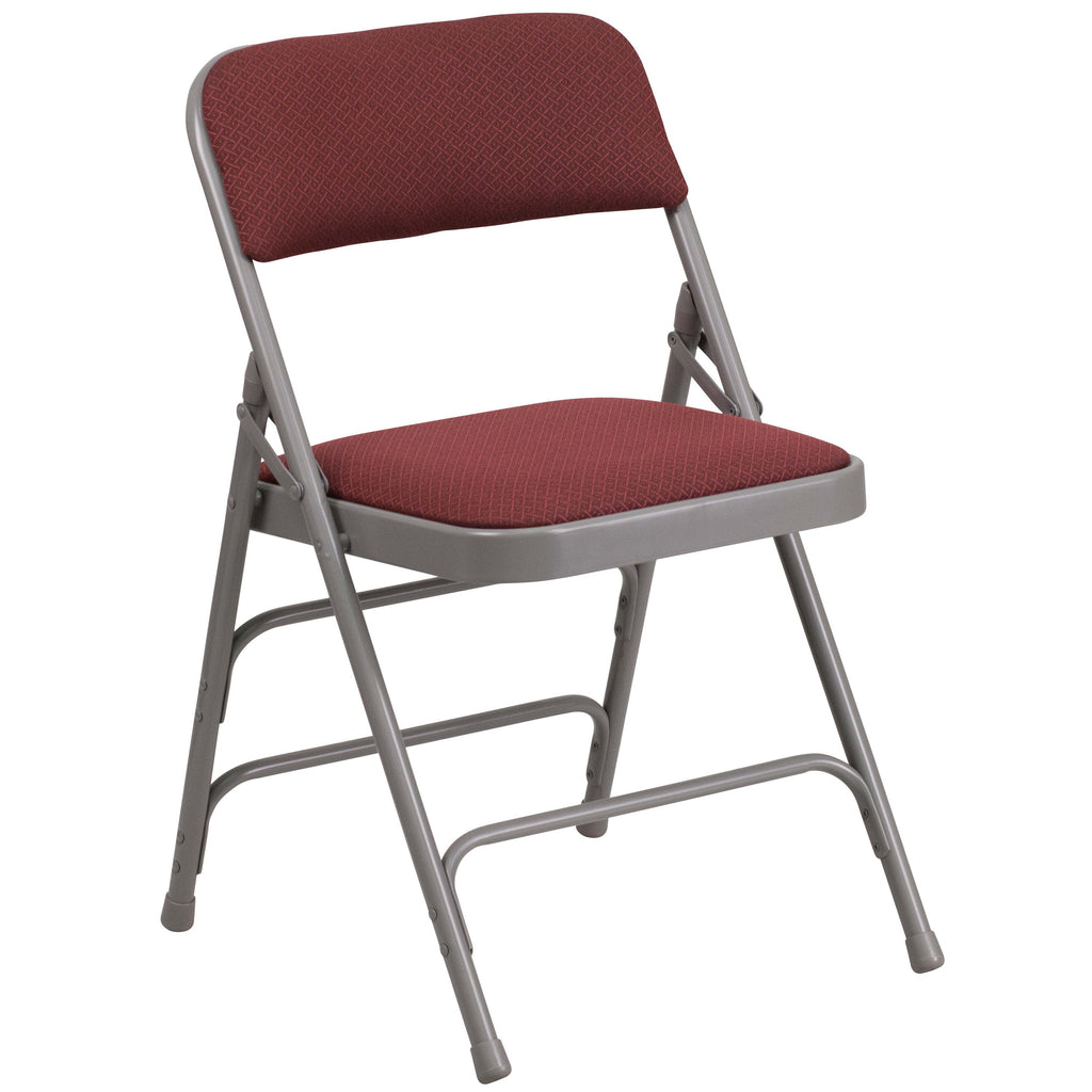 Series Curved Triple Braced & Double Hinged Fabric Upholstered Metal Folding Chair