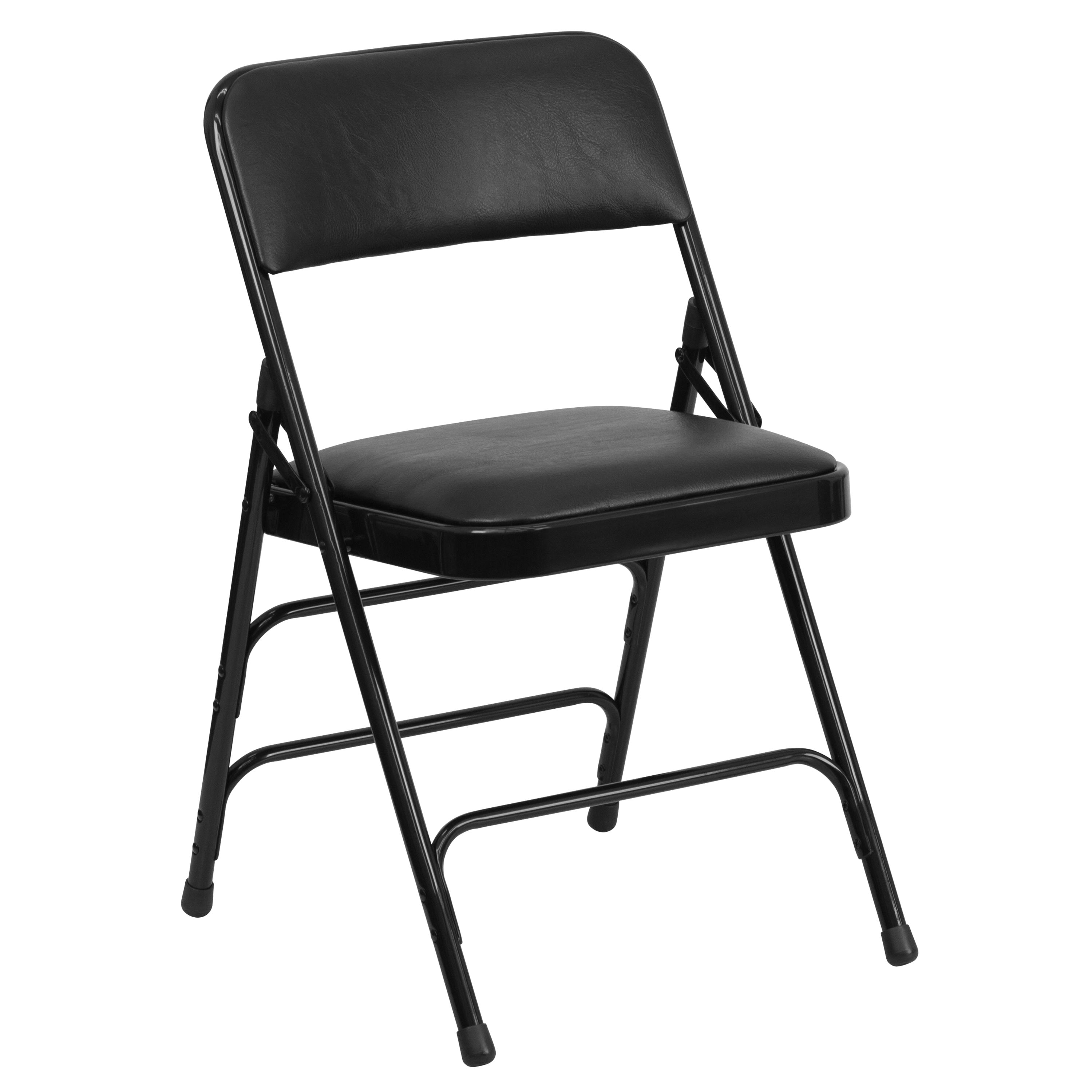 Series Curved Triple Braced & Double Hinged Upholstered Metal Folding Chair