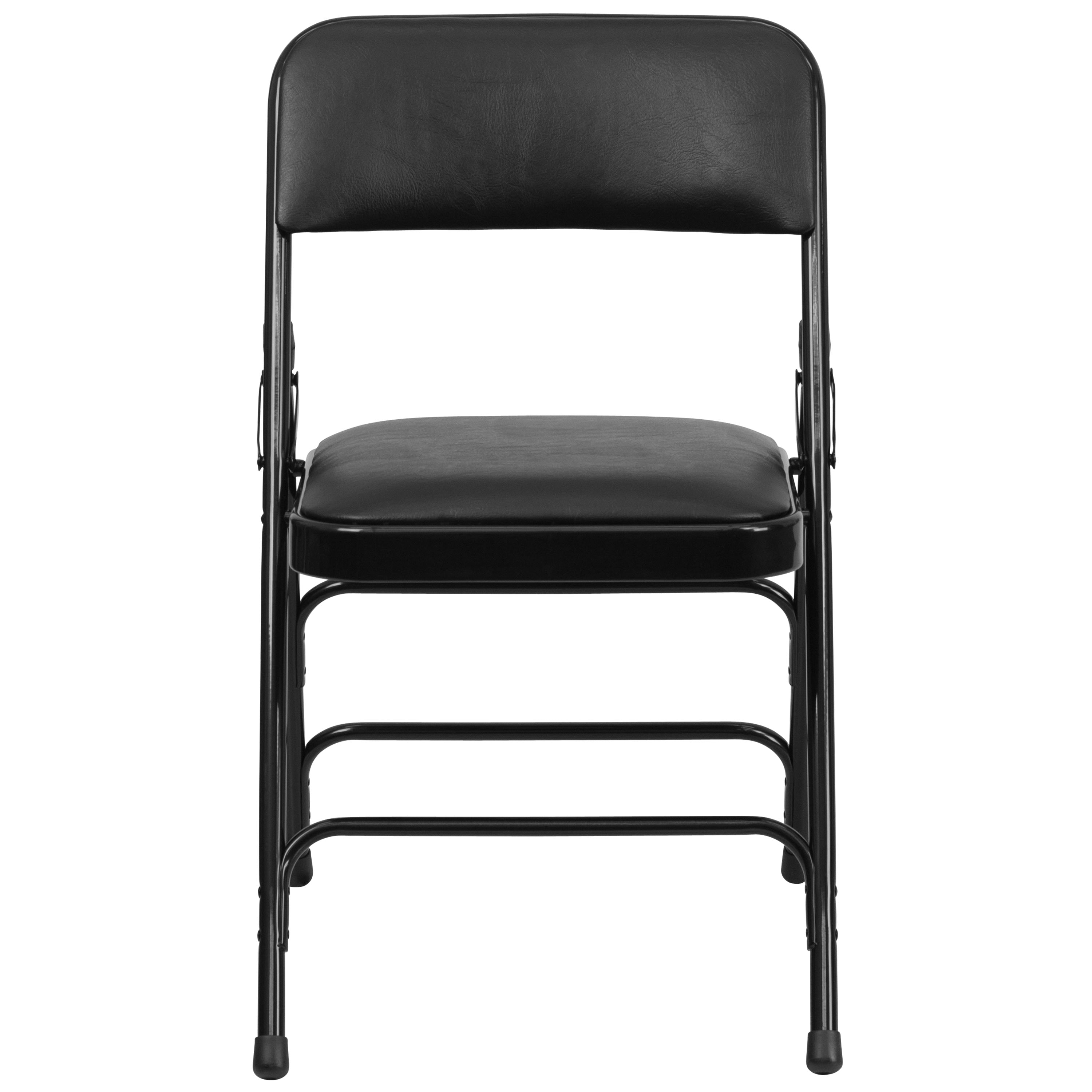 Series Curved Triple Braced & Double Hinged Upholstered Metal Folding Chair