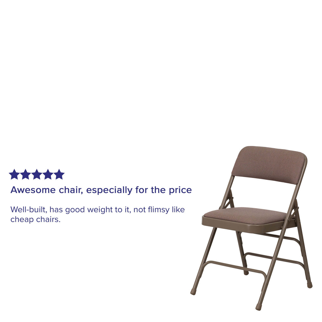 Series Curved Triple Braced & Double Hinged Upholstered Metal Folding Chair