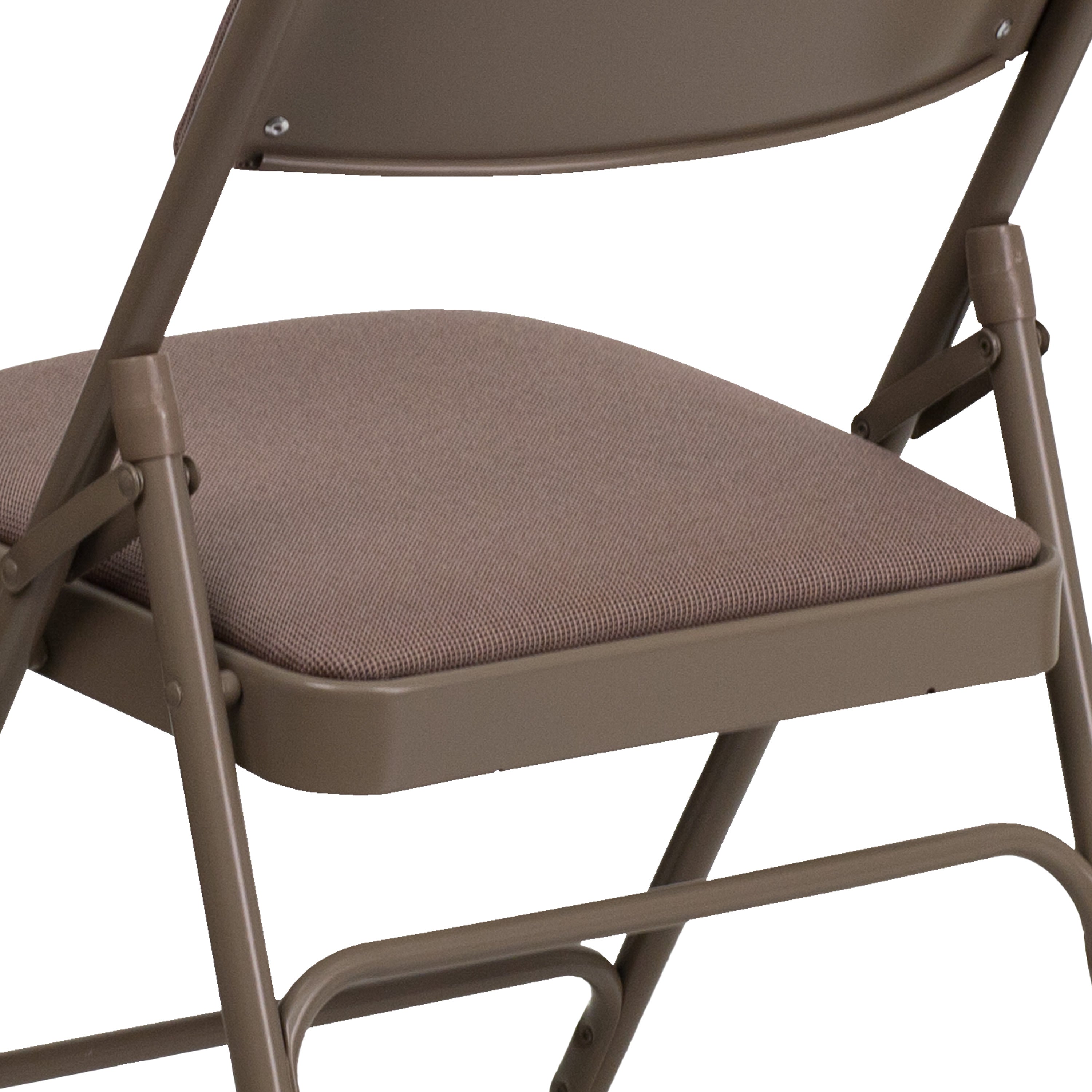 Series Curved Triple Braced & Double Hinged Upholstered Metal Folding Chair