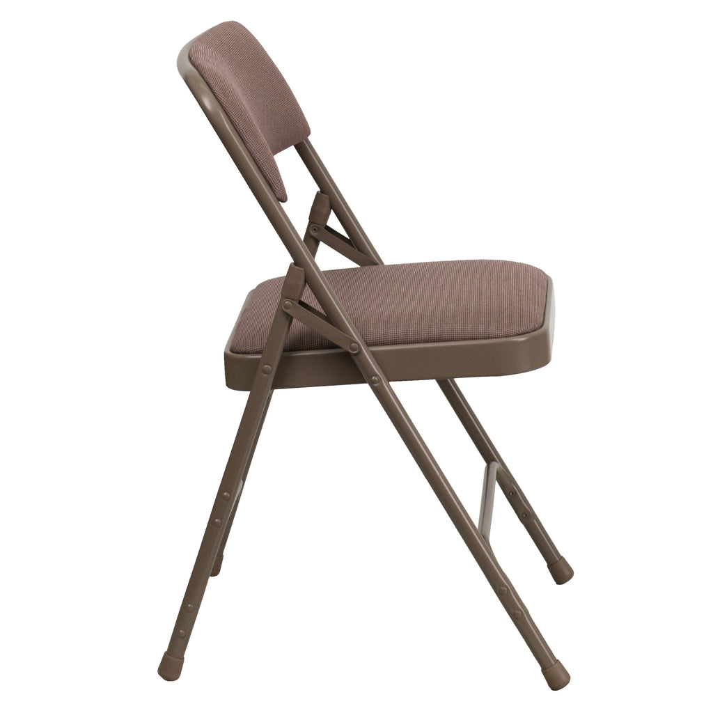 Series Curved Triple Braced & Double Hinged Upholstered Metal Folding Chair