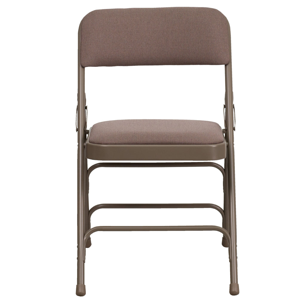 Series Curved Triple Braced & Double Hinged Upholstered Metal Folding Chair