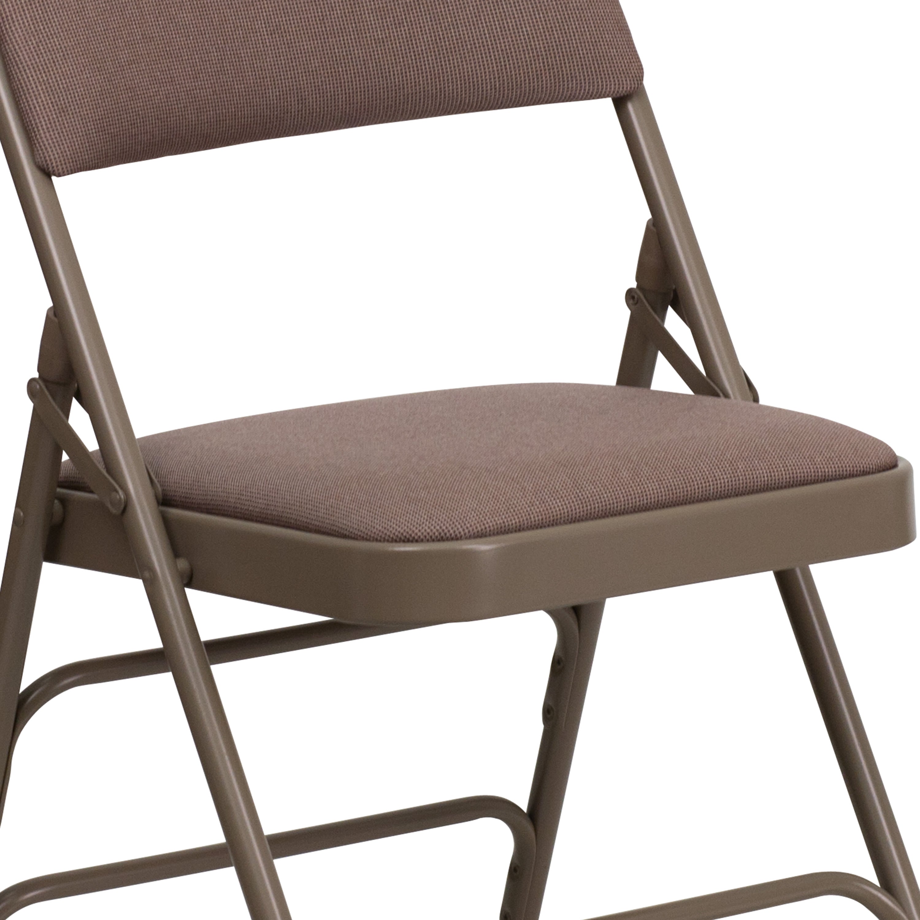 Series Curved Triple Braced & Double Hinged Upholstered Metal Folding Chair