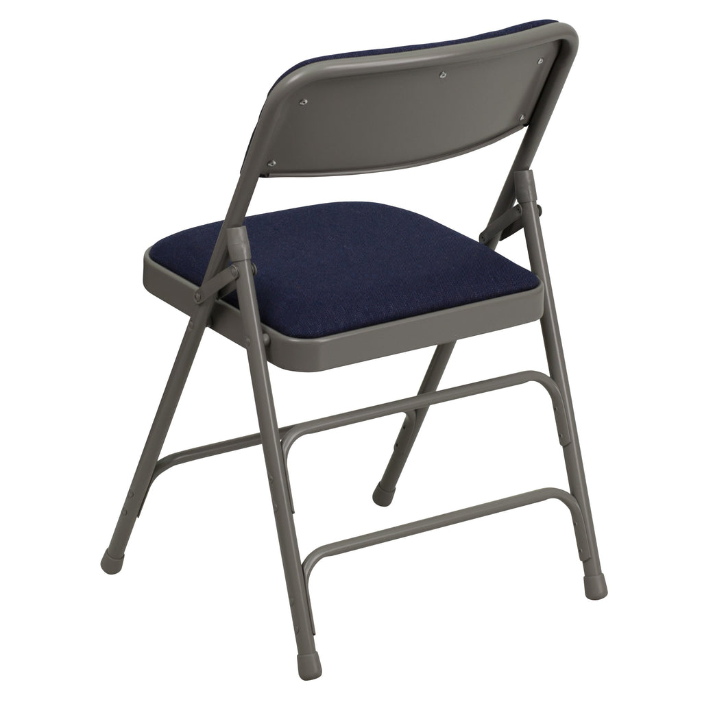 Series Curved Triple Braced & Double Hinged Upholstered Metal Folding Chair