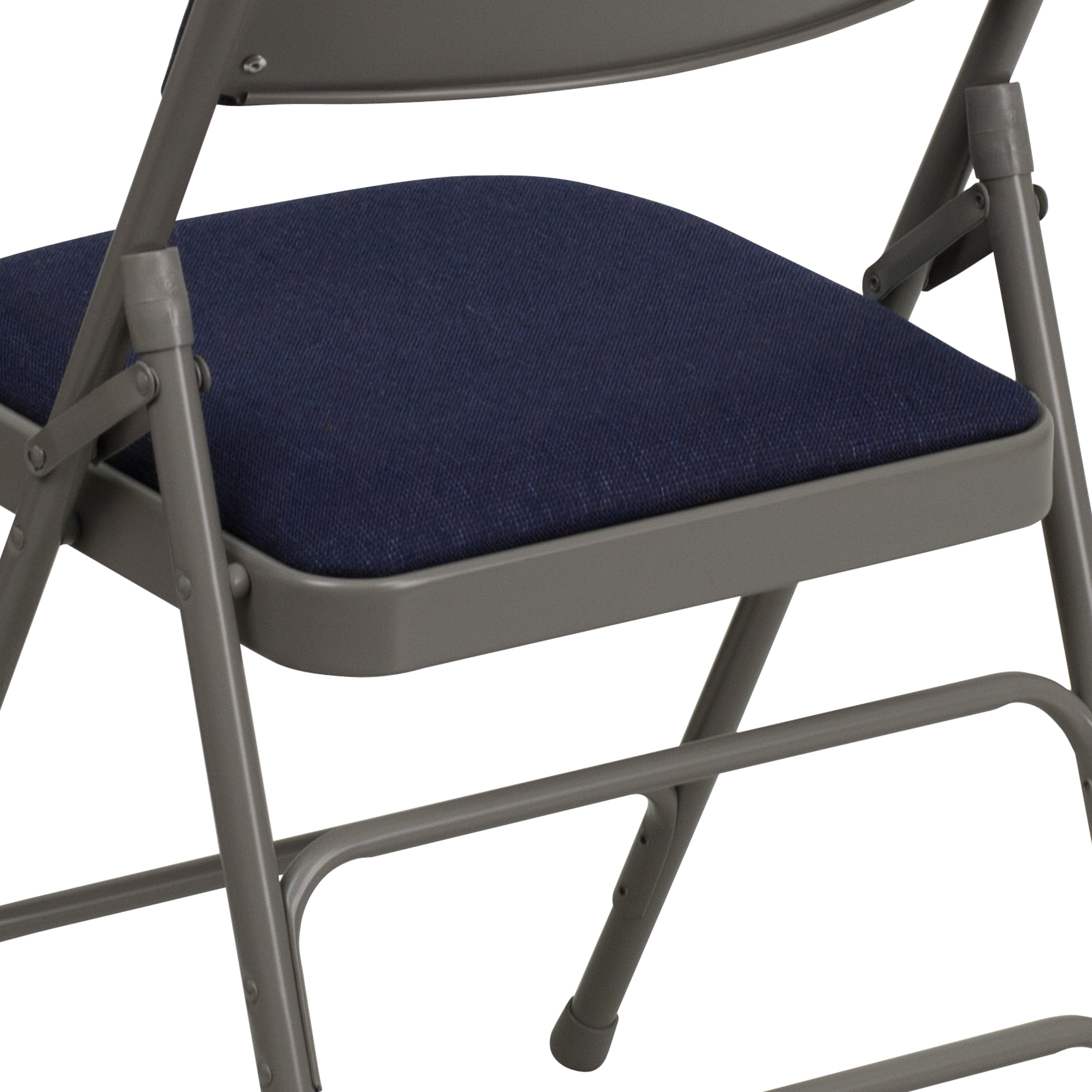 Series Curved Triple Braced & Double Hinged Upholstered Metal Folding Chair