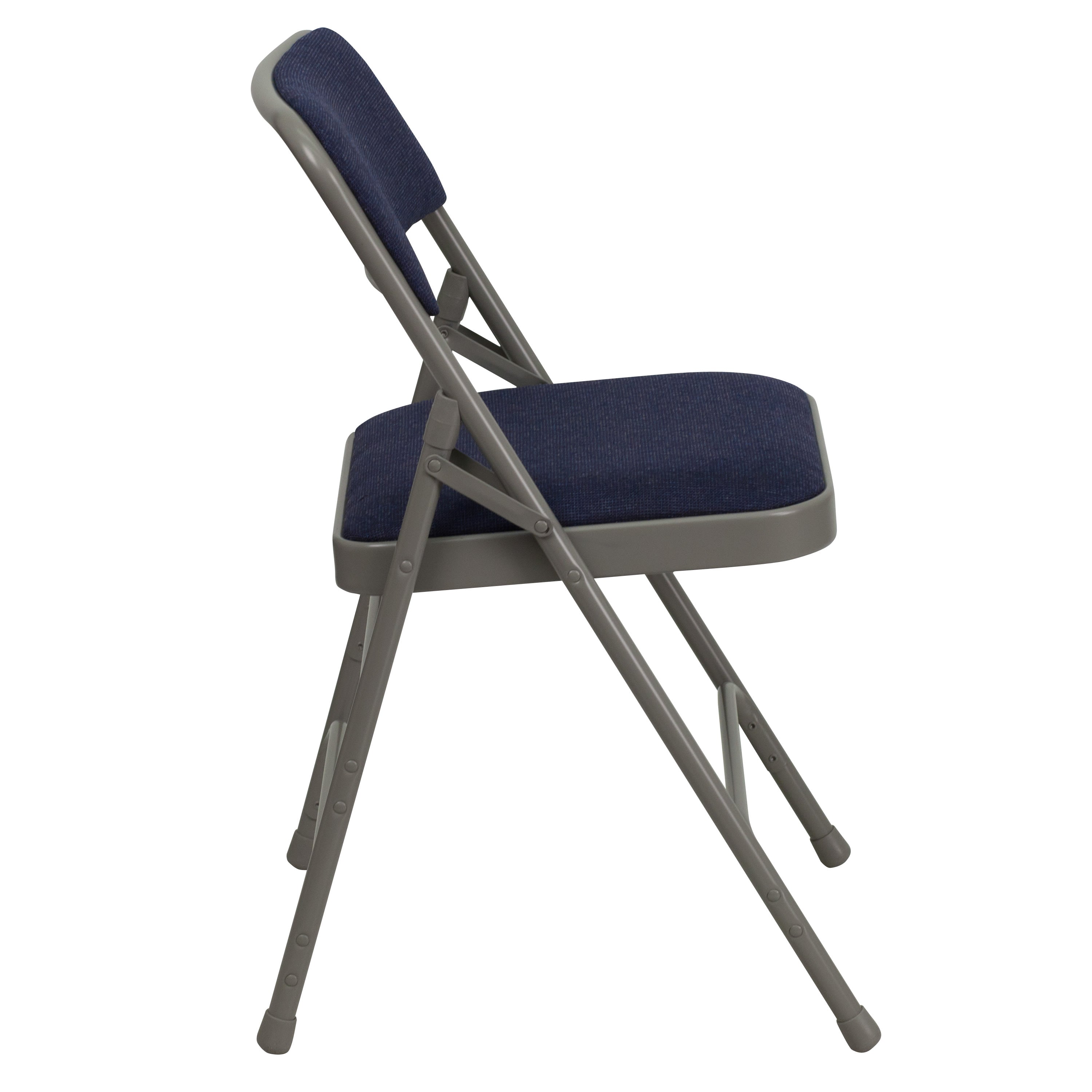 Series Curved Triple Braced & Double Hinged Upholstered Metal Folding Chair