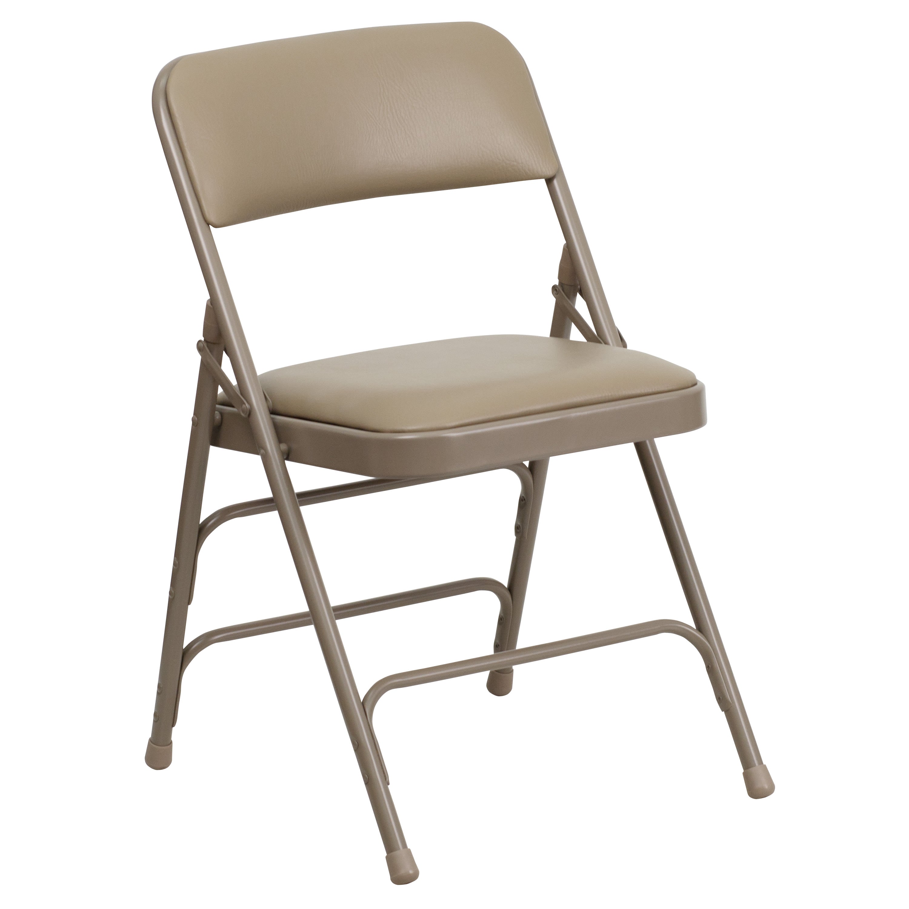 Series Curved Triple Braced & Double Hinged Upholstered Metal Folding Chair