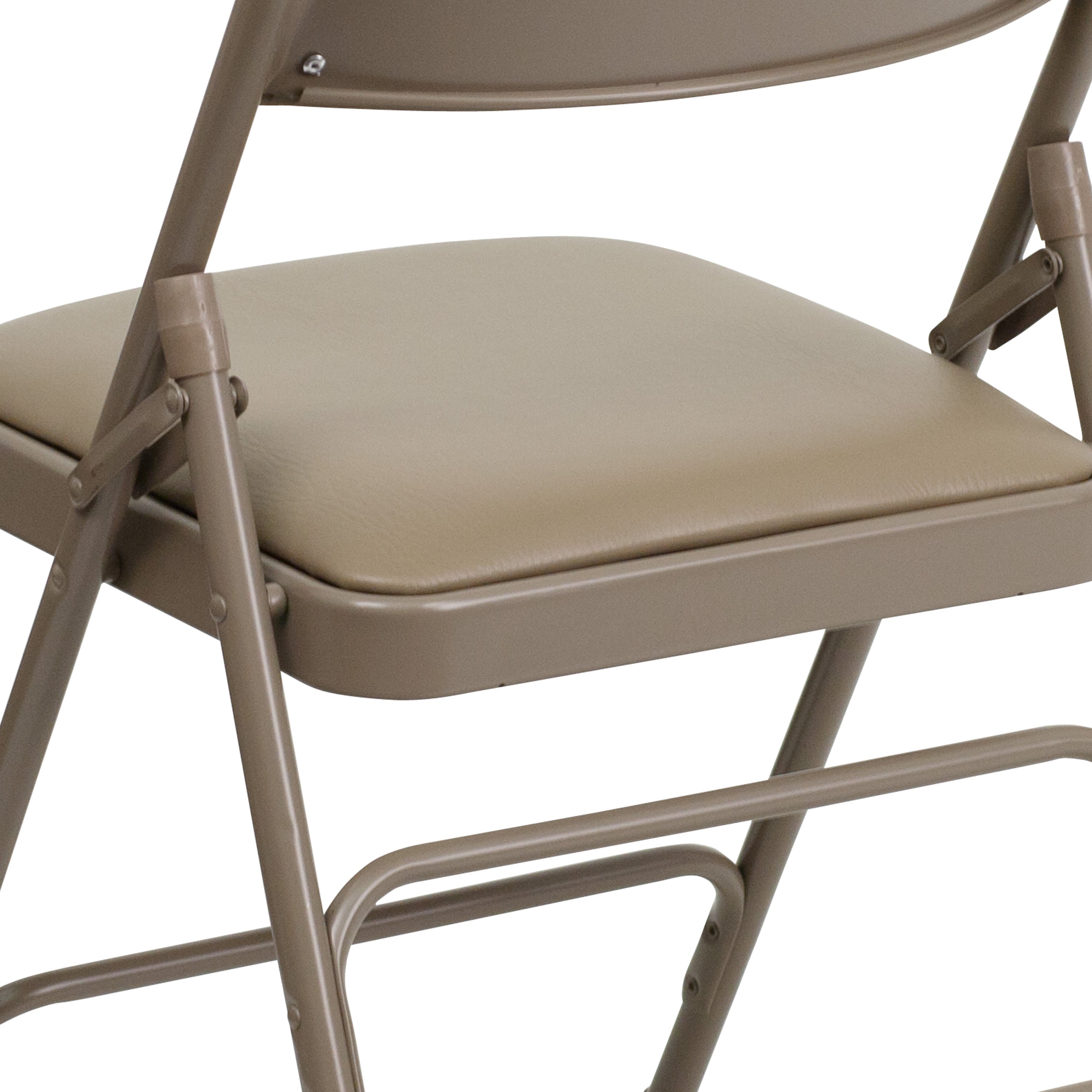 Series Curved Triple Braced & Double Hinged Upholstered Metal Folding Chair