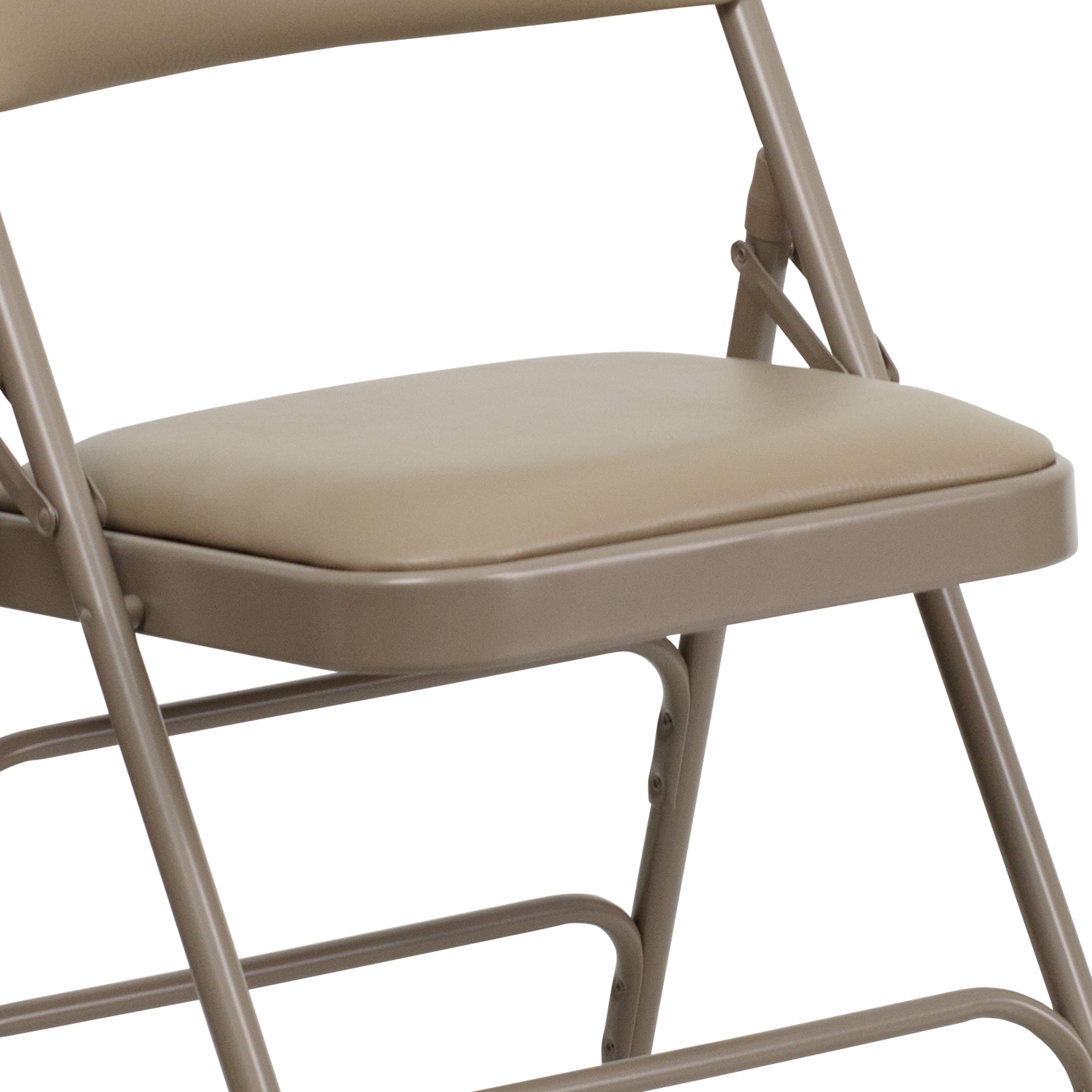 Series Curved Triple Braced & Double Hinged Upholstered Metal Folding Chair