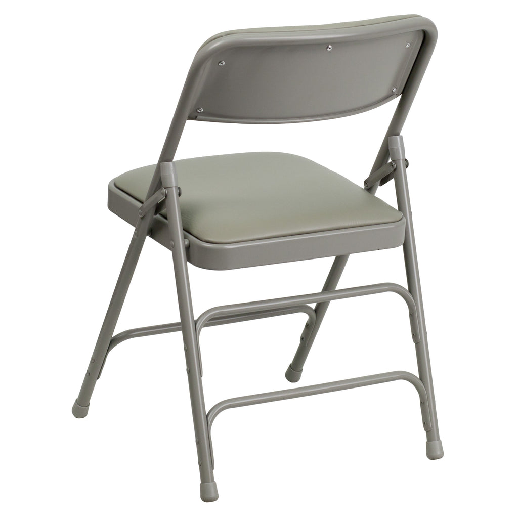 Series Curved Triple Braced & Double Hinged Upholstered Metal Folding Chair