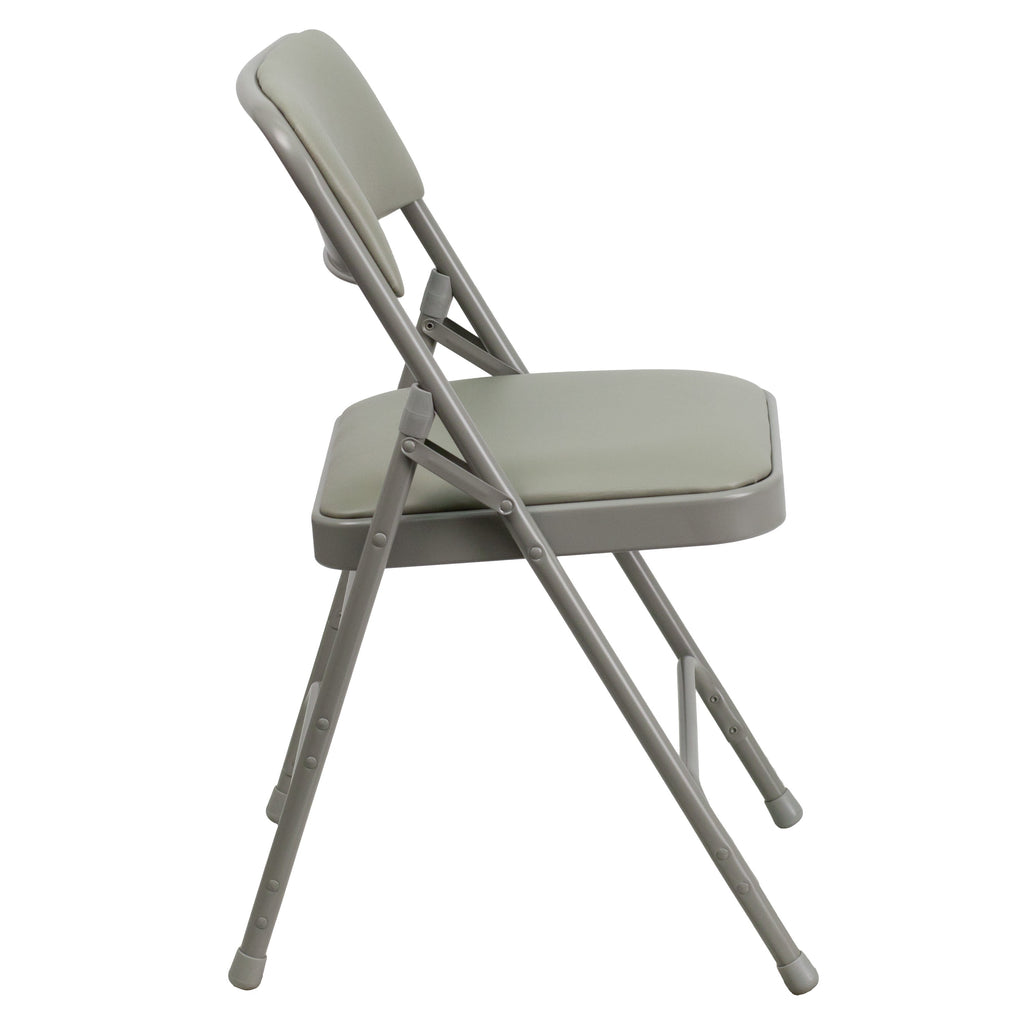 Series Curved Triple Braced & Double Hinged Upholstered Metal Folding Chair